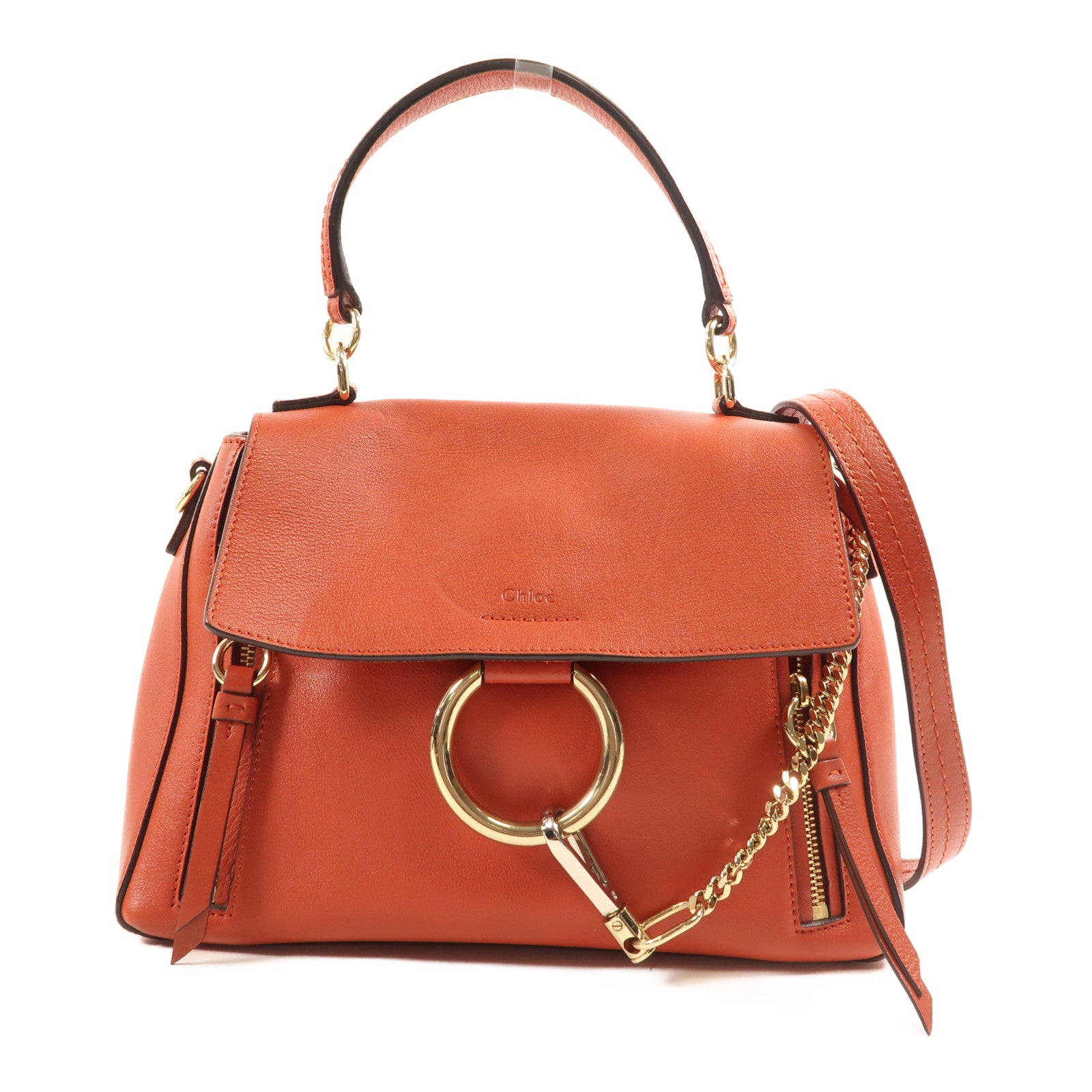 Chloe 牛皮皮革2 Way Shoulder金扣手挽肩背兩用袋