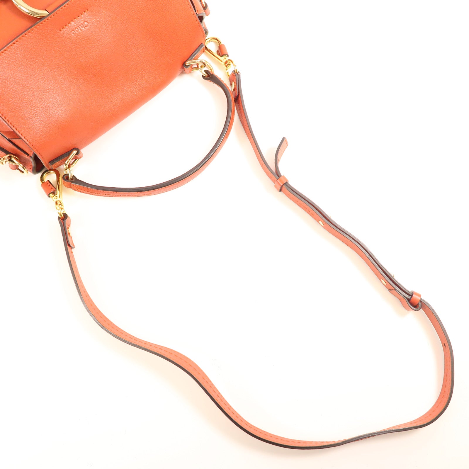 Chloe 牛皮皮革2 Way Shoulder金扣手挽肩背兩用袋