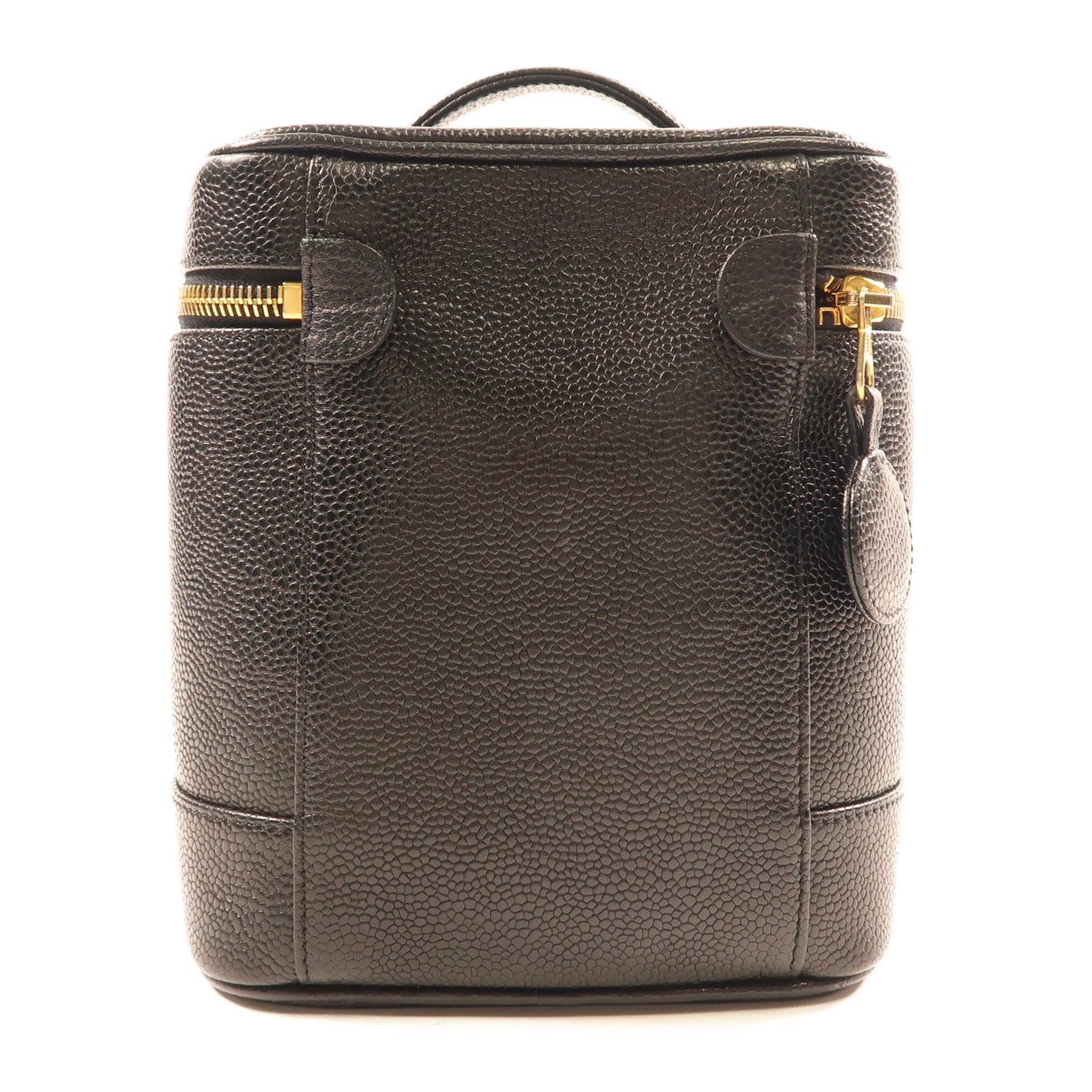 CHANEL CC GHW Vintage Vanity Bag HandBag Calfskin Leather