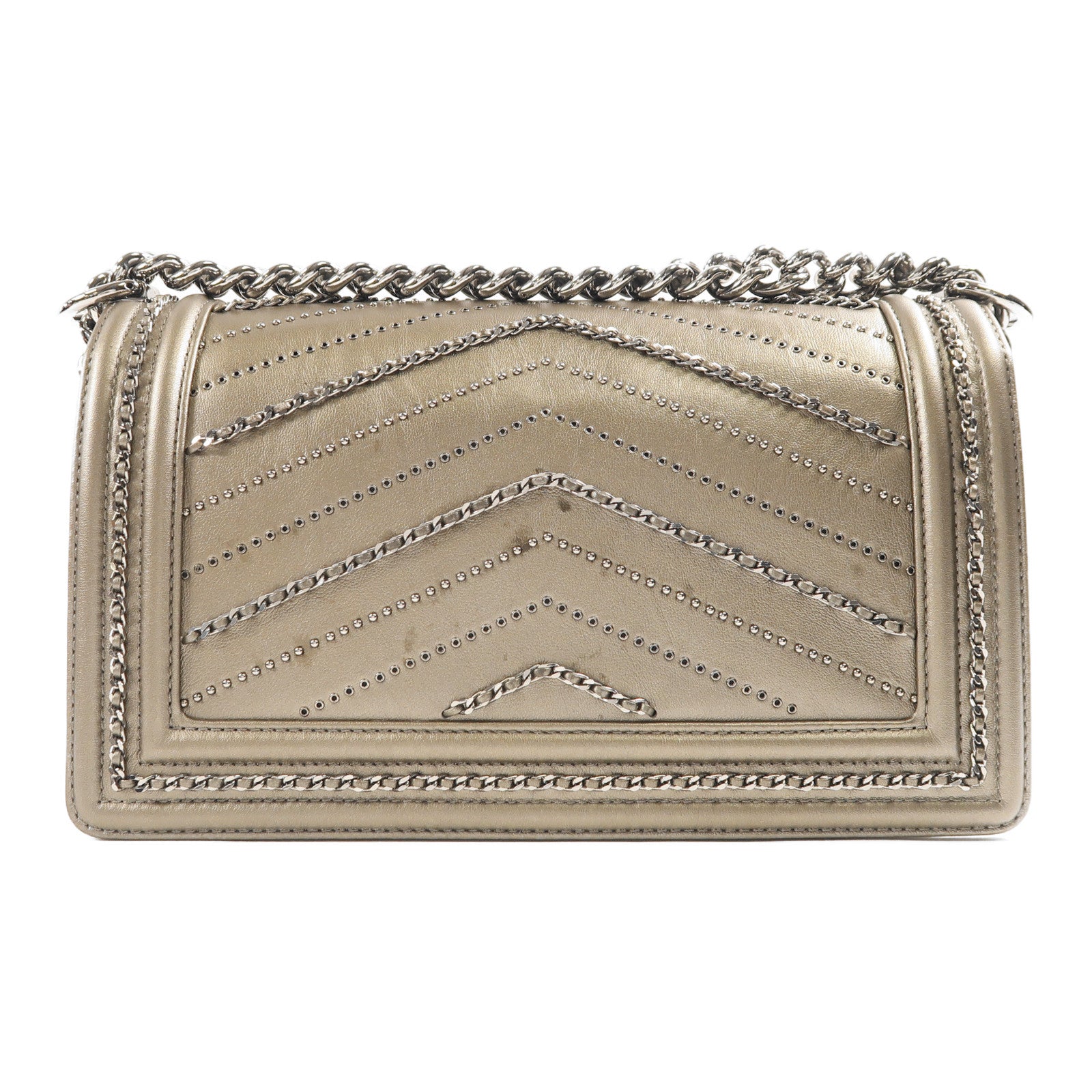 CHANEL CC SHW Boy Chanel Shoulder Bag 26733302 Calfskin Leather Grey