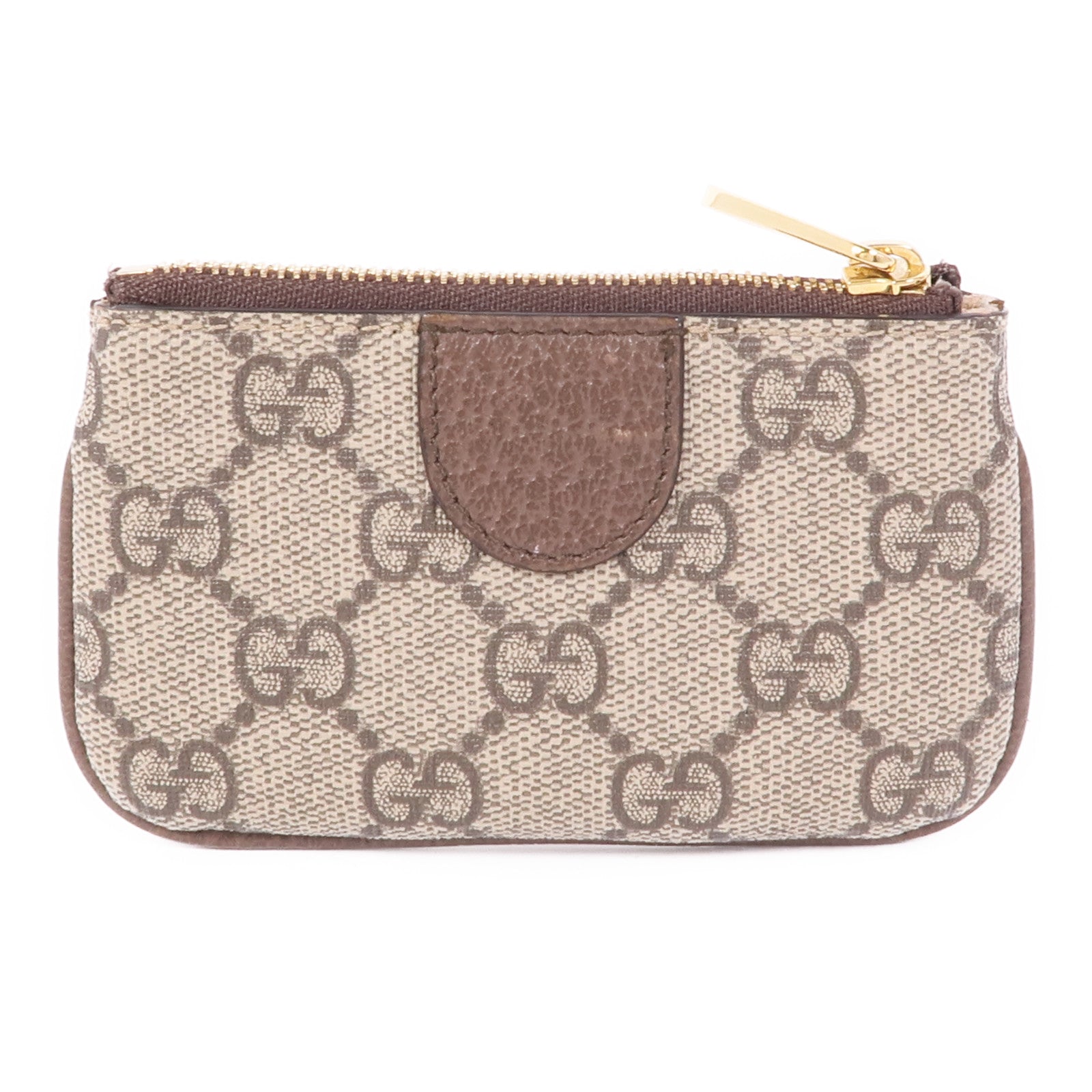 GUCCI GG GHW Ophidia Key Case 671722 Coated Canvas Brown