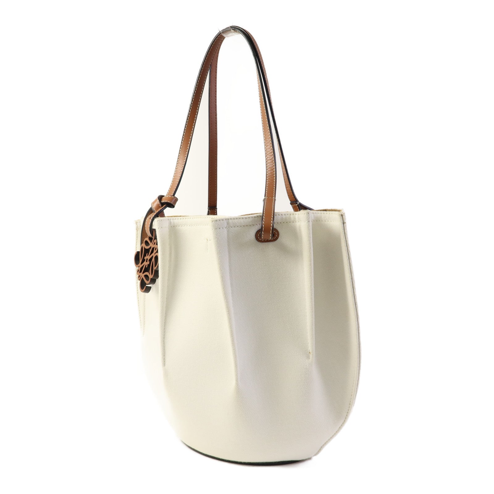 LOEWE 帆布/牛皮皮革Tote Bag手挽袋