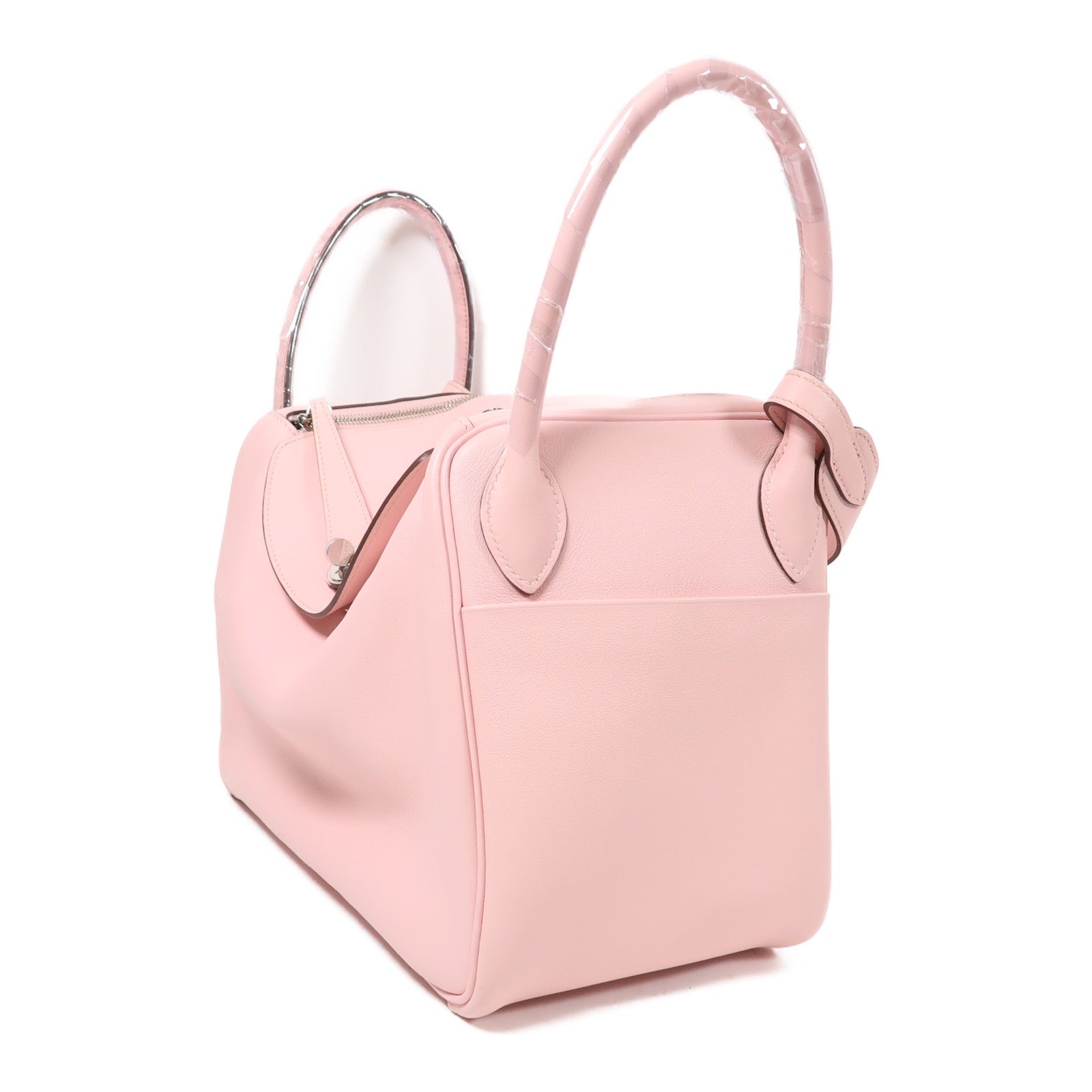 HERMES PHW Lindy 30 2 Way Shoulder Bag Handbag Swift Leather Rose Sakura