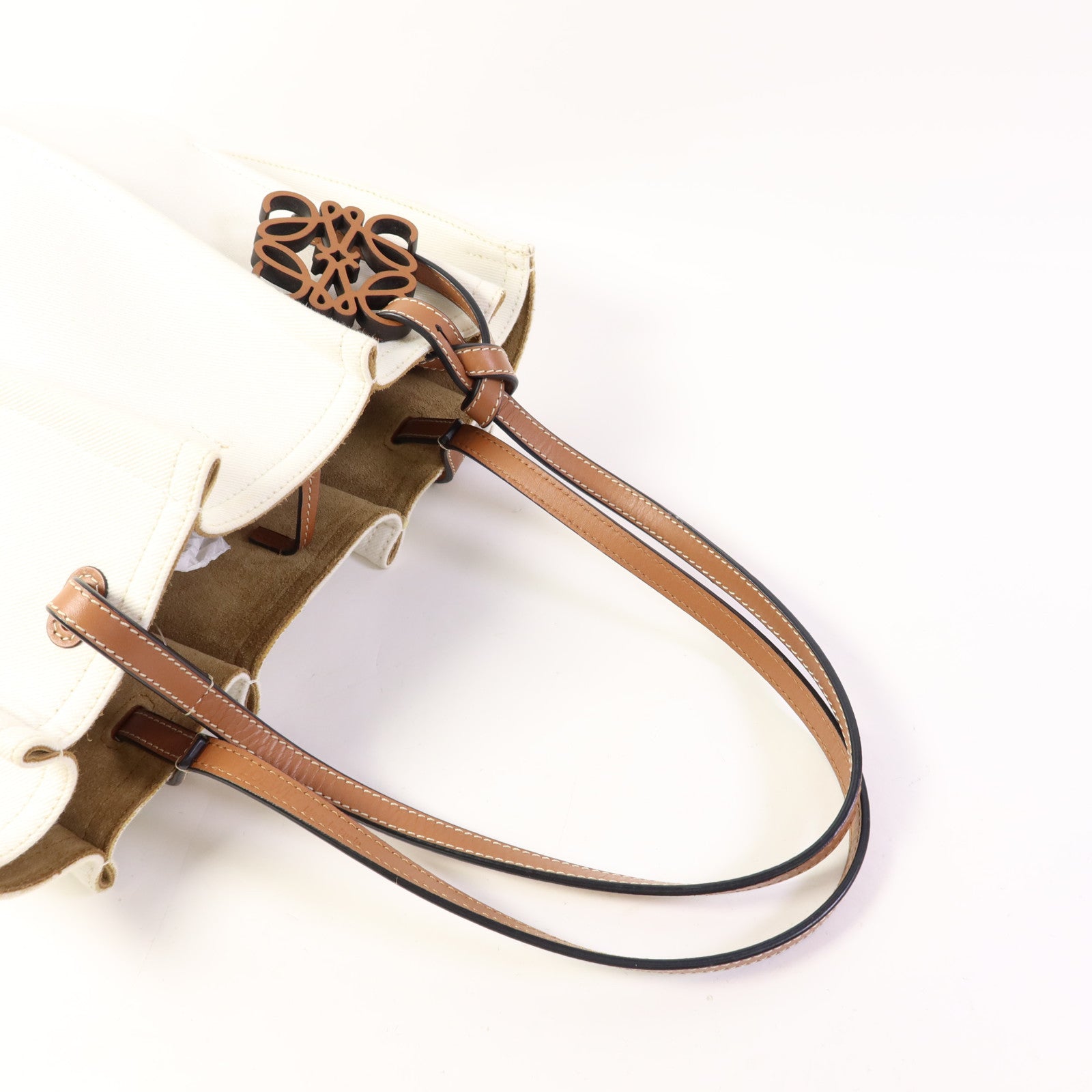 LOEWE 帆布/牛皮皮革Tote Bag手挽袋