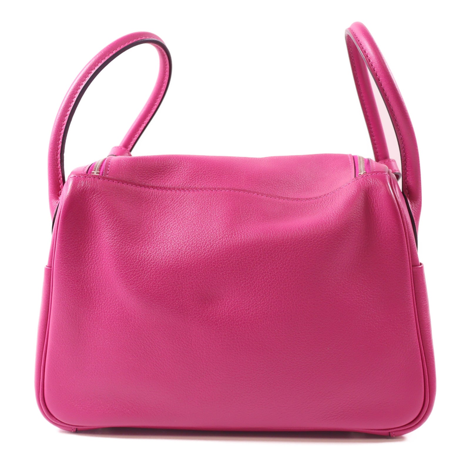 HERMES PHW Lindy 26 2 Way Shoulder Bag Handbag Evercolor Leather Rose Pourpre