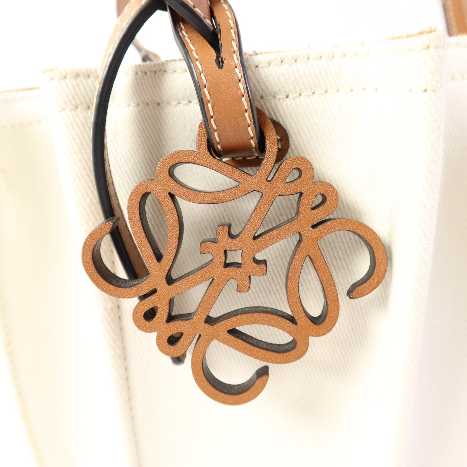 LOEWE 帆布/牛皮皮革Tote Bag手挽袋