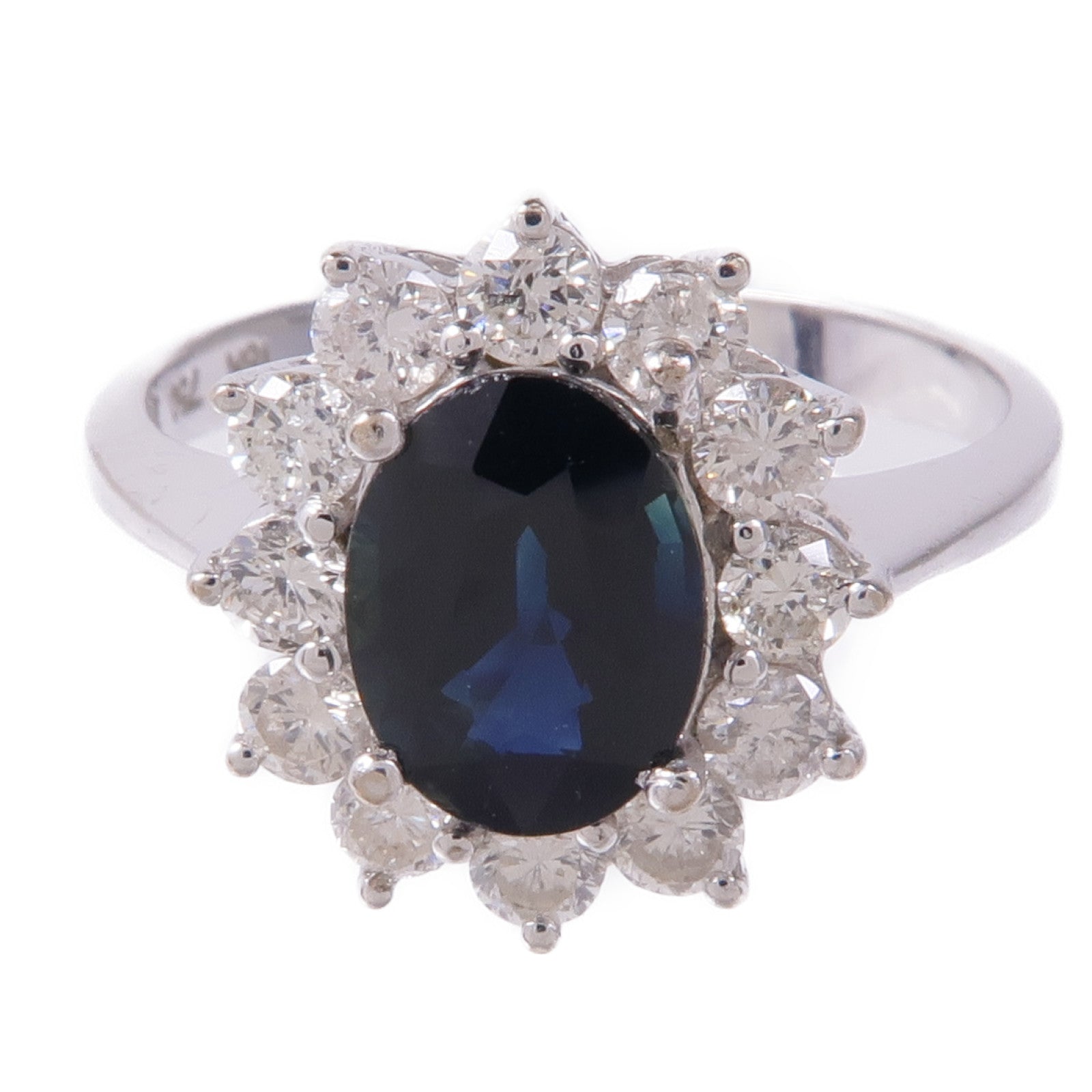 JEWELRY 18K白金Sapphire/Diamond Ring藍寶石/鑽石戒指US#6