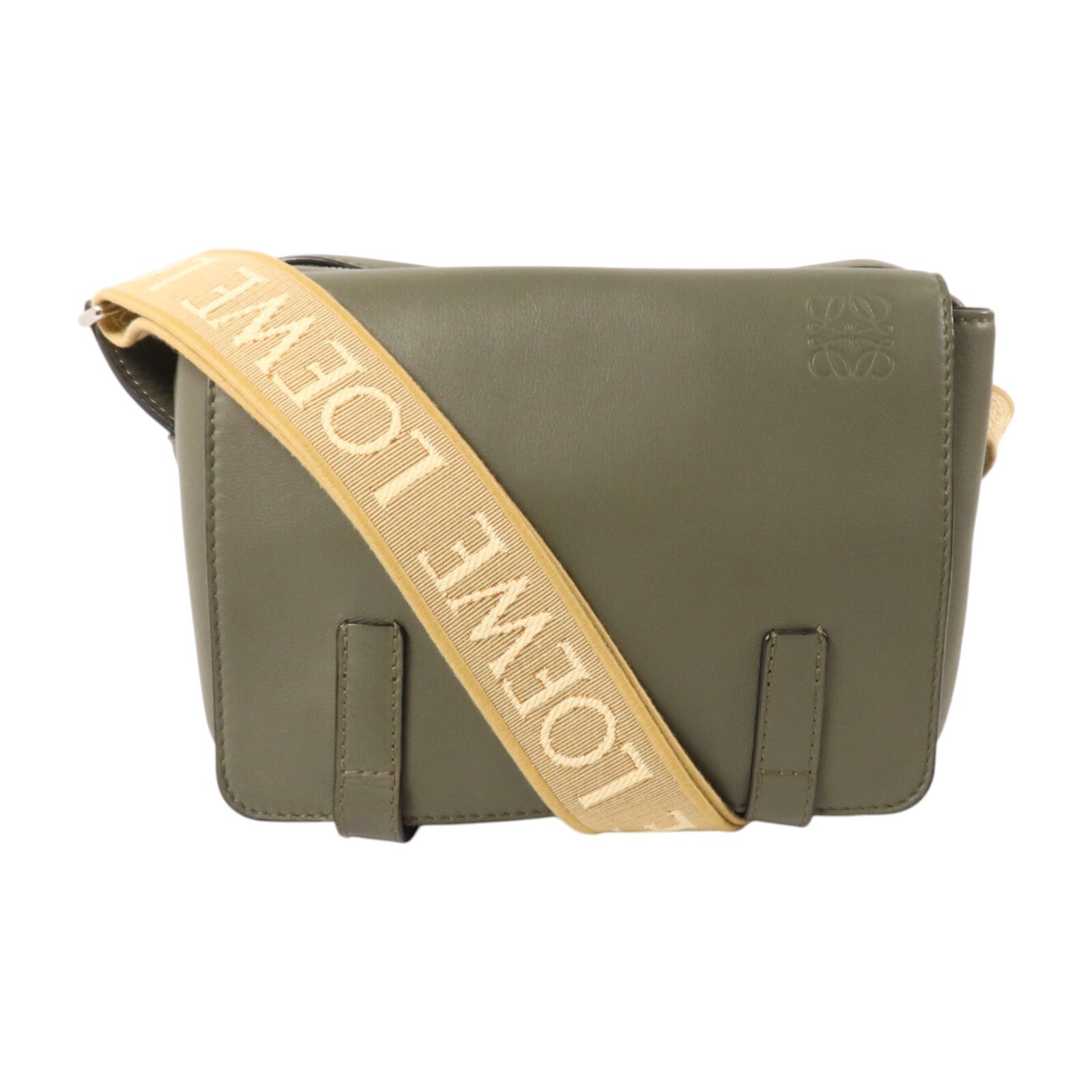 LOEWE 牛皮皮革Military XS銀扣肩背袋