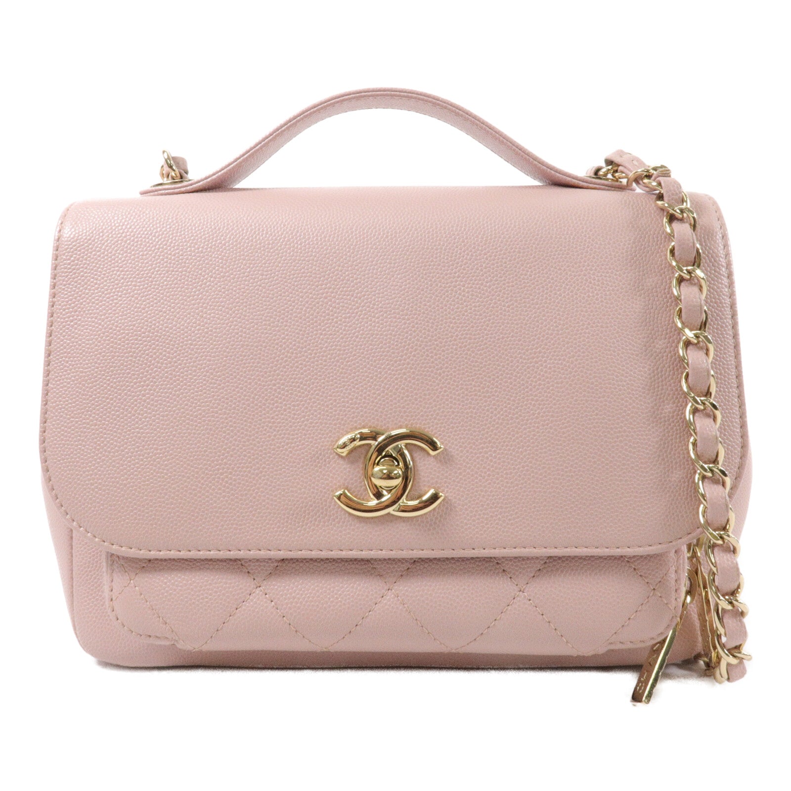 CHANEL 牛皮皮革Business Affinty鏈帶手挽肩背兩用袋