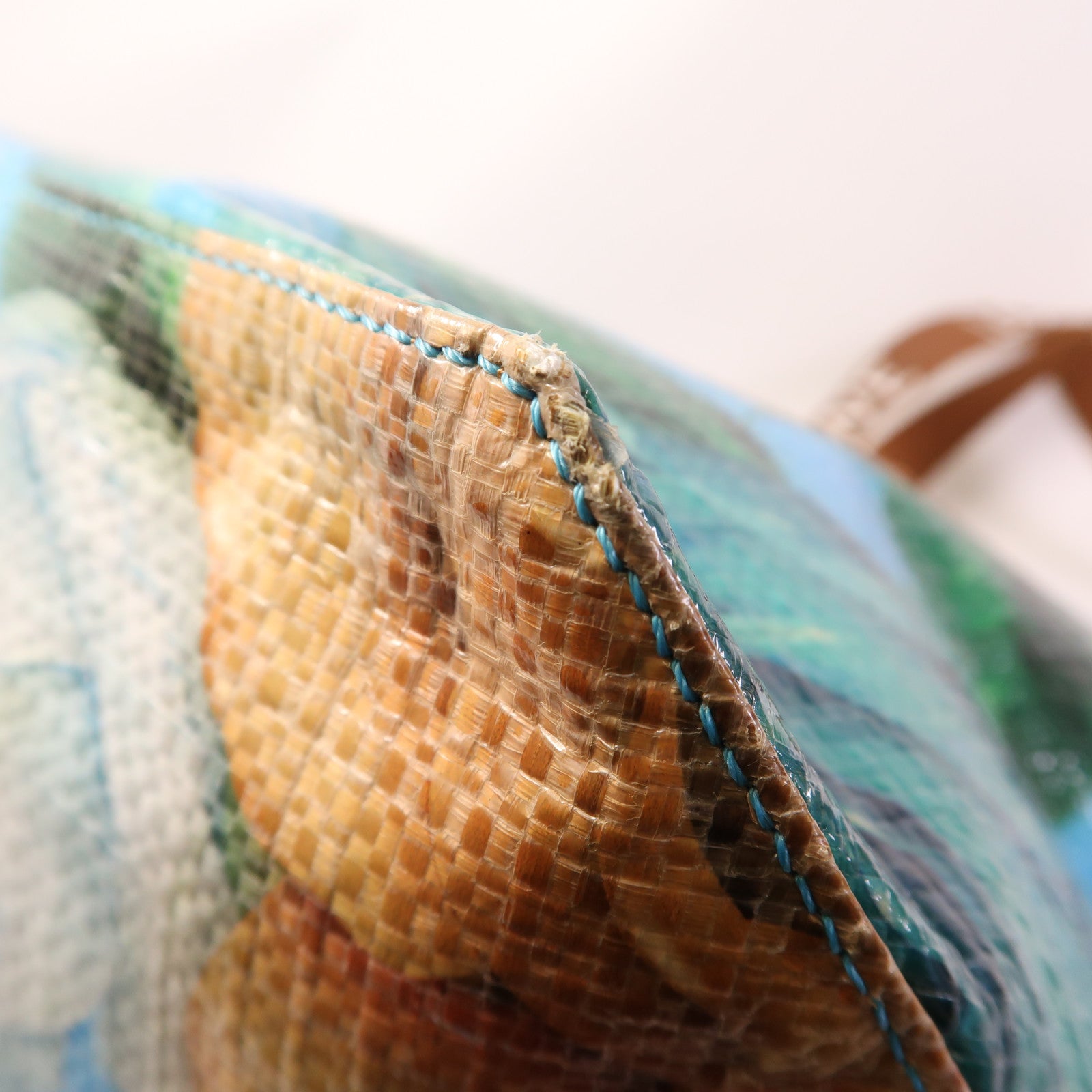 LOEWE 塗層帆布Fold Shopper Sky Blue銀扣手挽袋