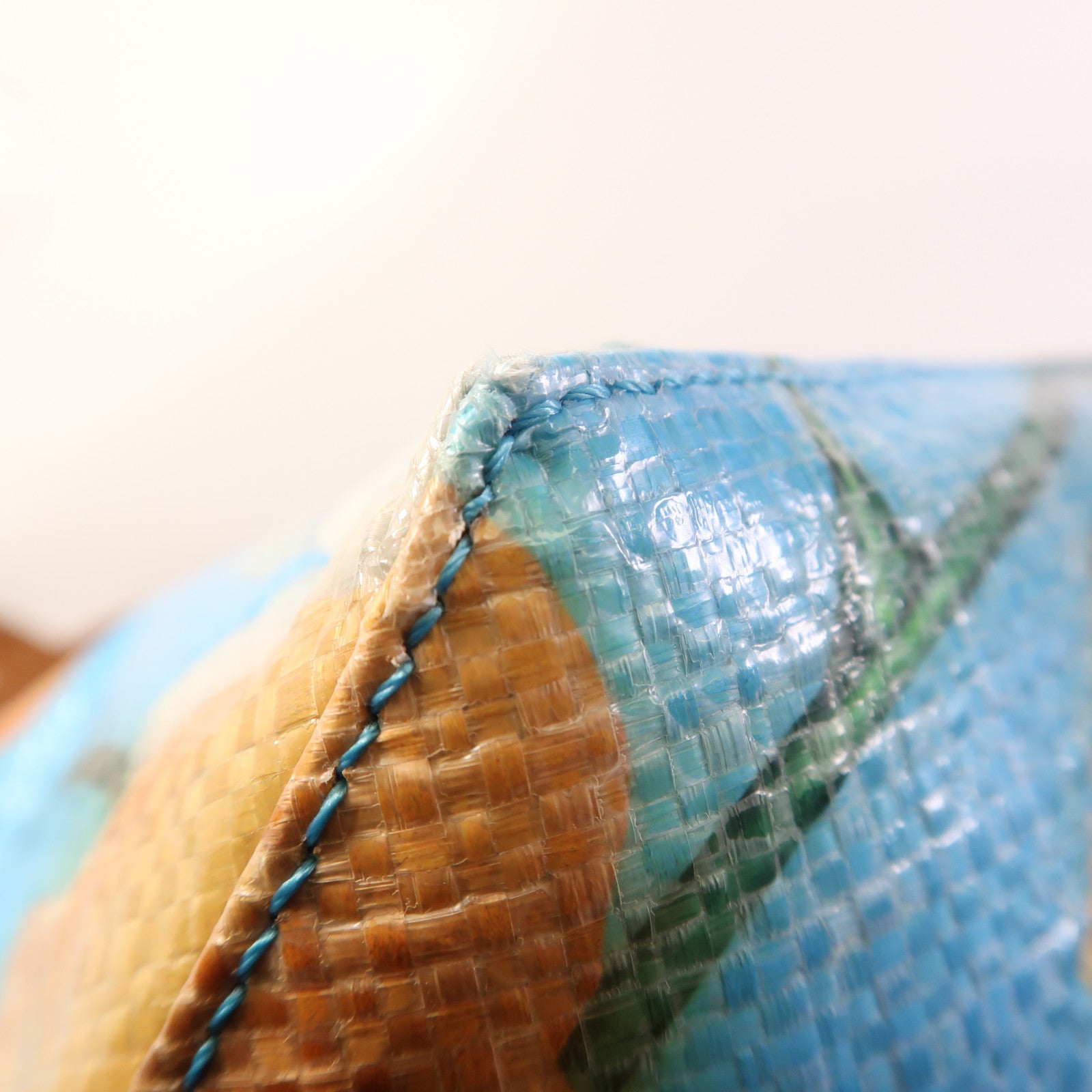 LOEWE 塗層帆布Fold Shopper Sky Blue銀扣手挽袋