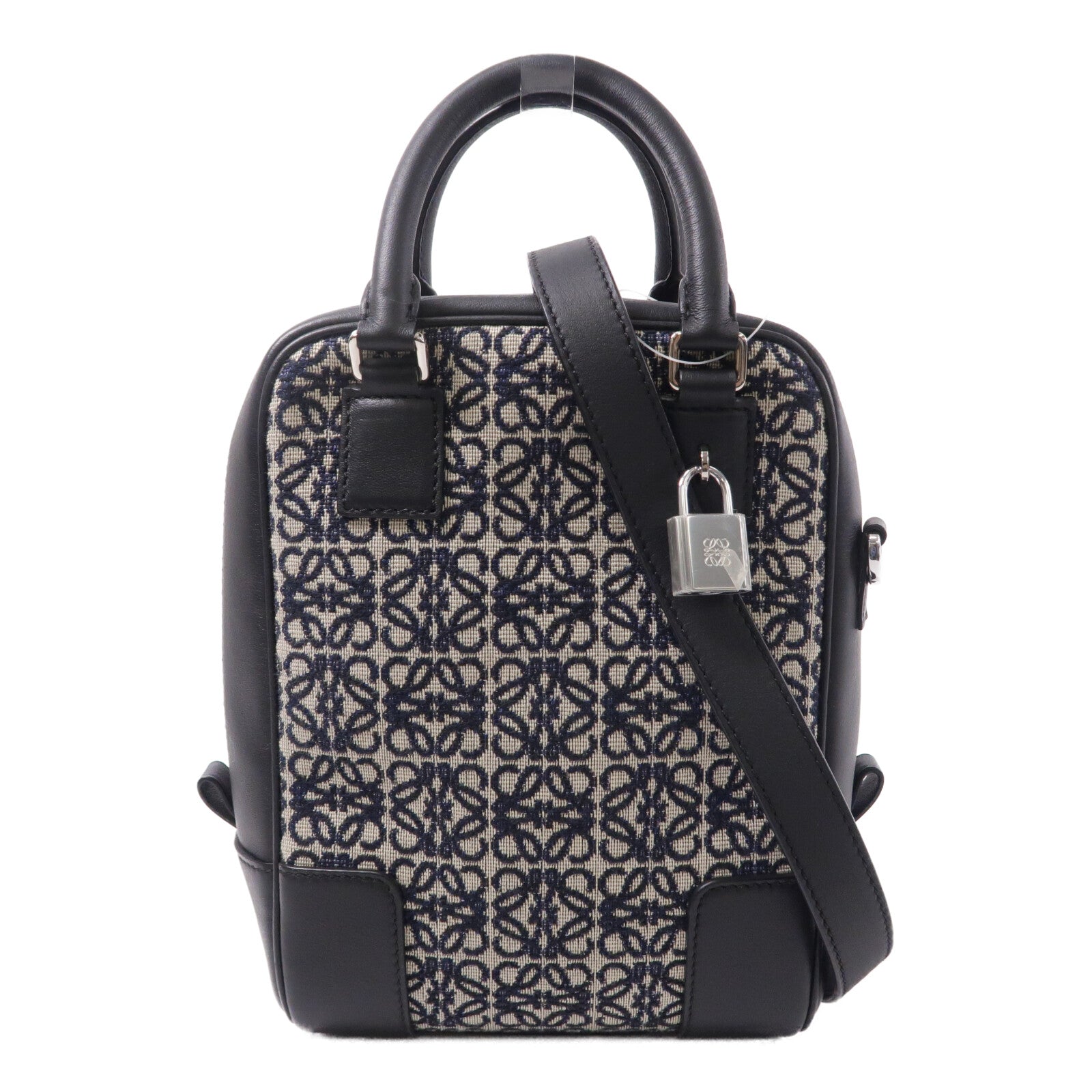 LOEWE 牛皮皮革/帆布Anagram Amazona 15手挽肩背兩用袋