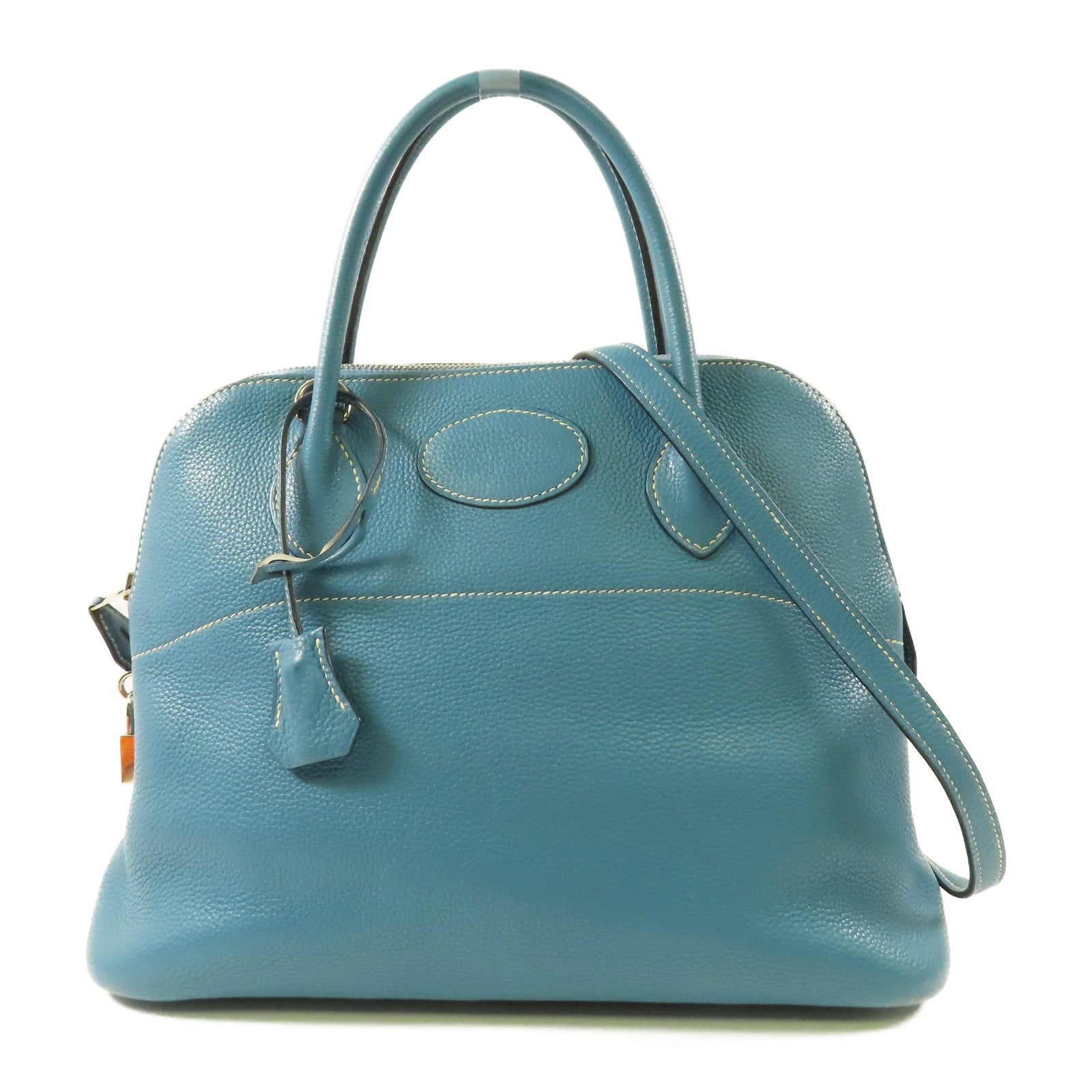 HERMES PHW Bolide 31 2way Shoulder Bag Clemence Leather Bleu Jean