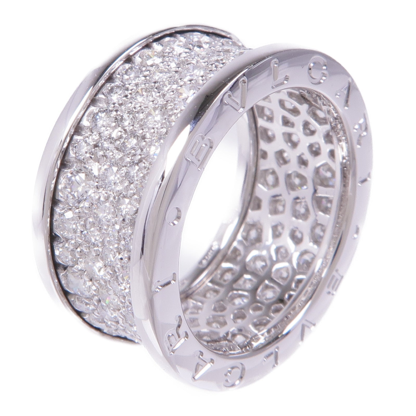 BVLGARI 18K白金B-Zero1 Diamond Ring鑽石戒指Bvlgari#51/US#5.5