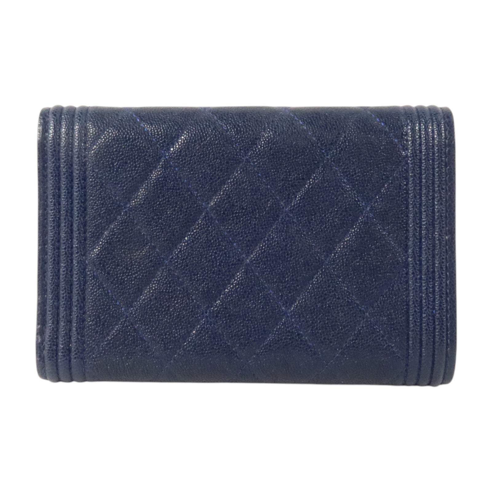 CHANEL 牛皮皮革Boy Chanel Wallet Medium金扣長錢包