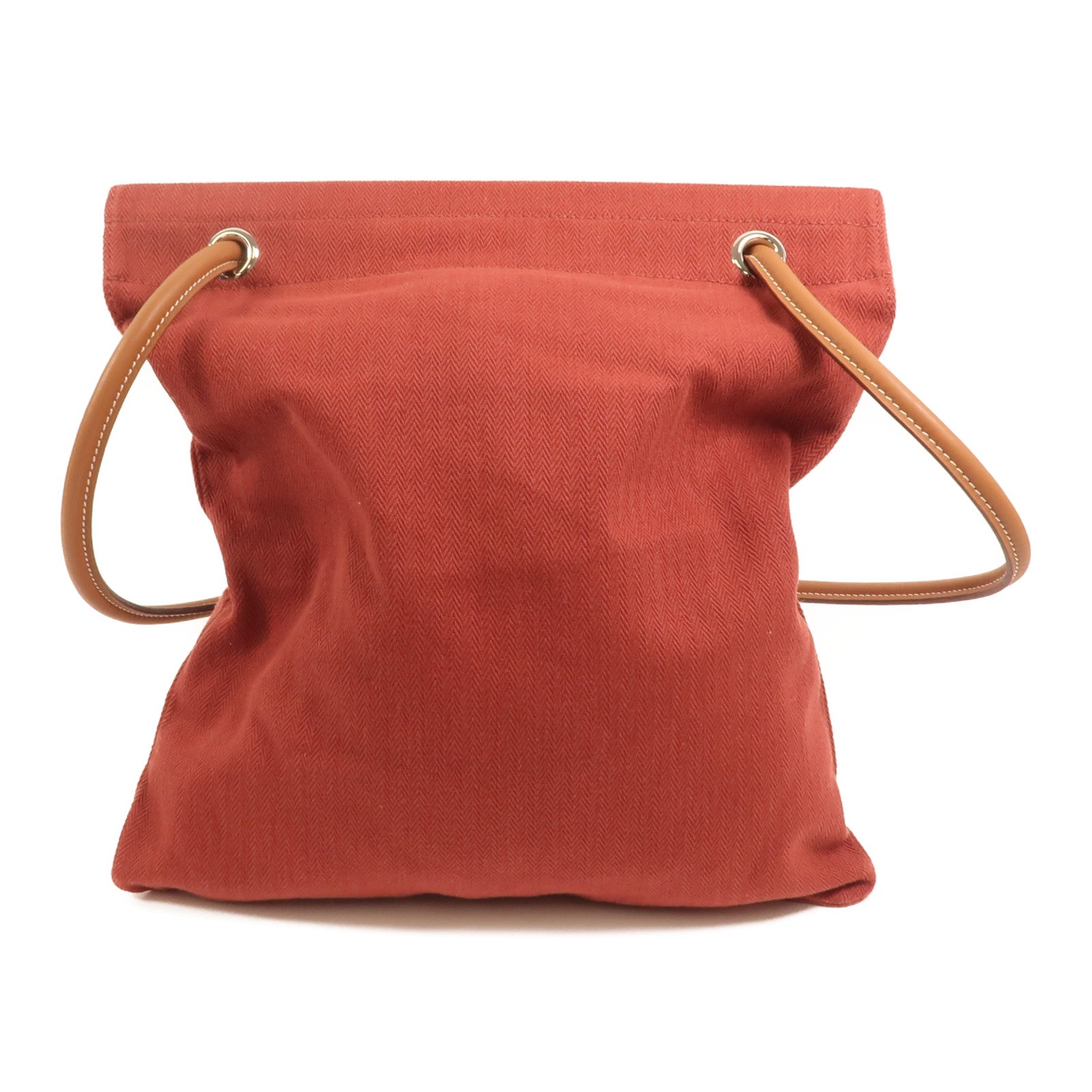 HERMES 帆布/Swift皮革Aline銀扣肩背袋Rouge H