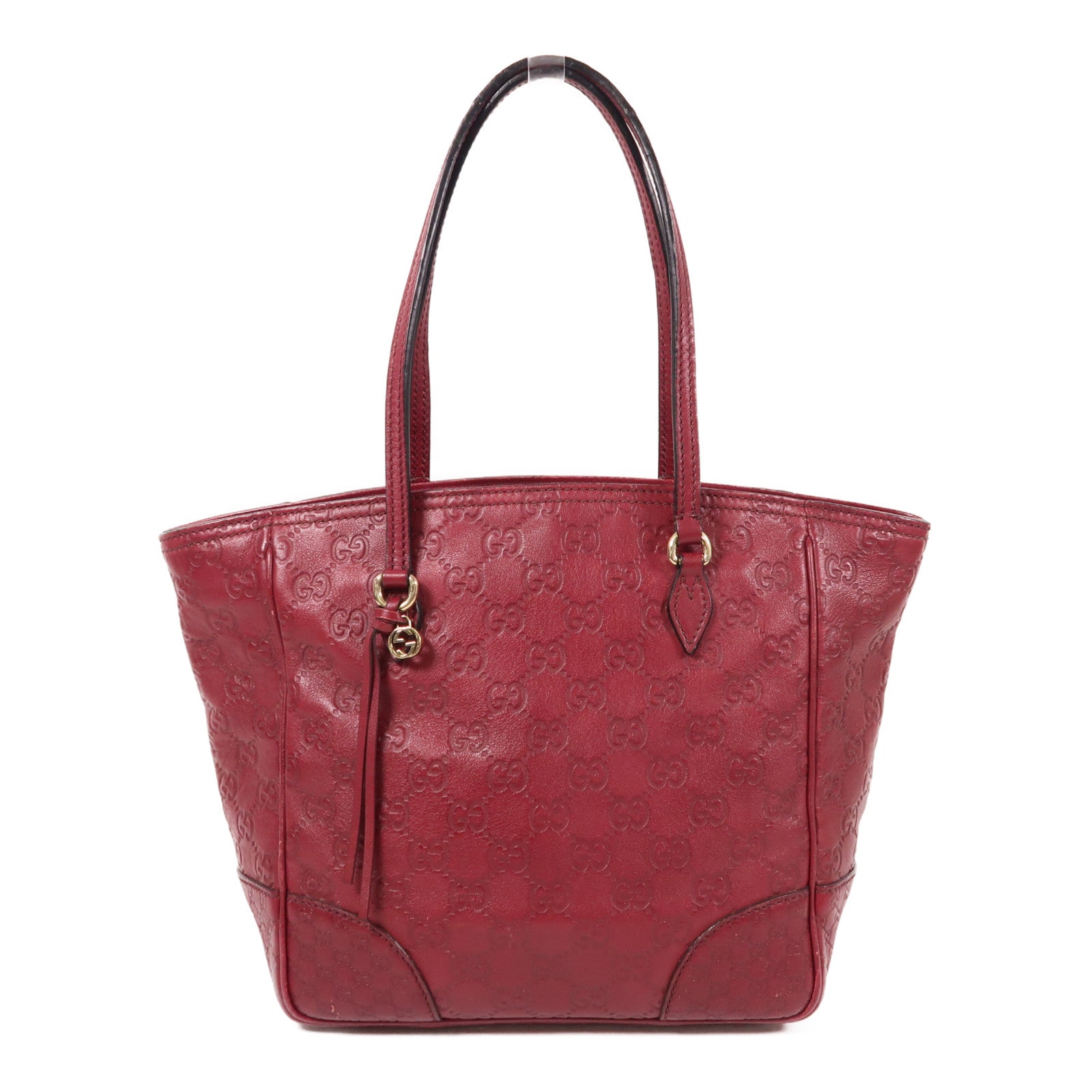 GUCCI GG GHW Shoulder Bag 353119 Calfskin Leather Red