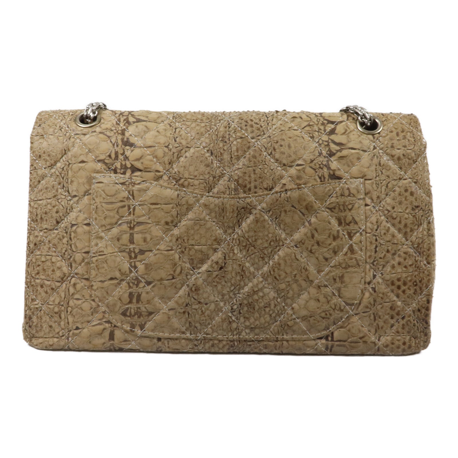CHANEL 蛇皮皮革2.55 Reissue Large鏈帶肩背袋