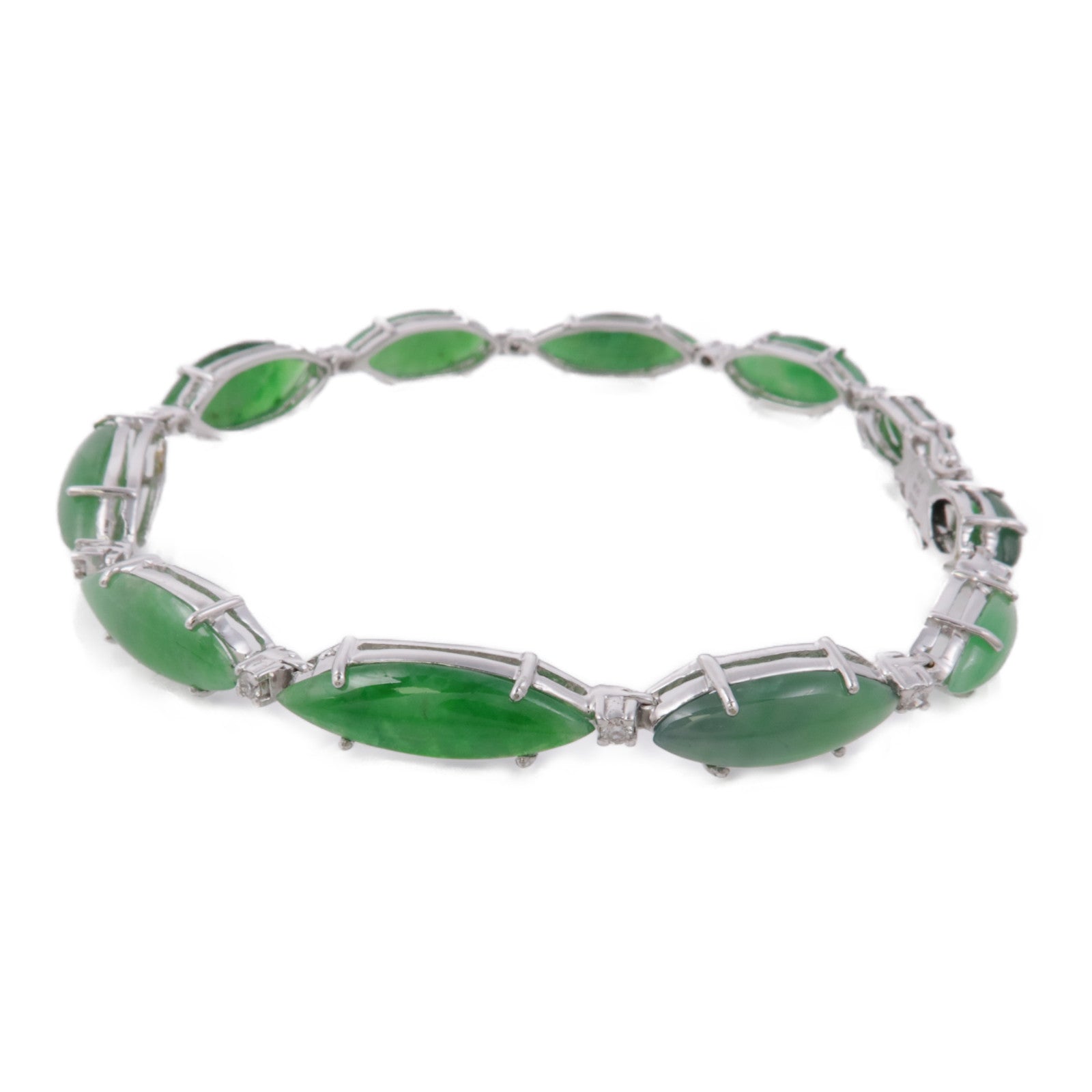 JEWELRY 【激減優惠】18K白金Jade Diamond Bracelet翡翠/鑽石手鐲
