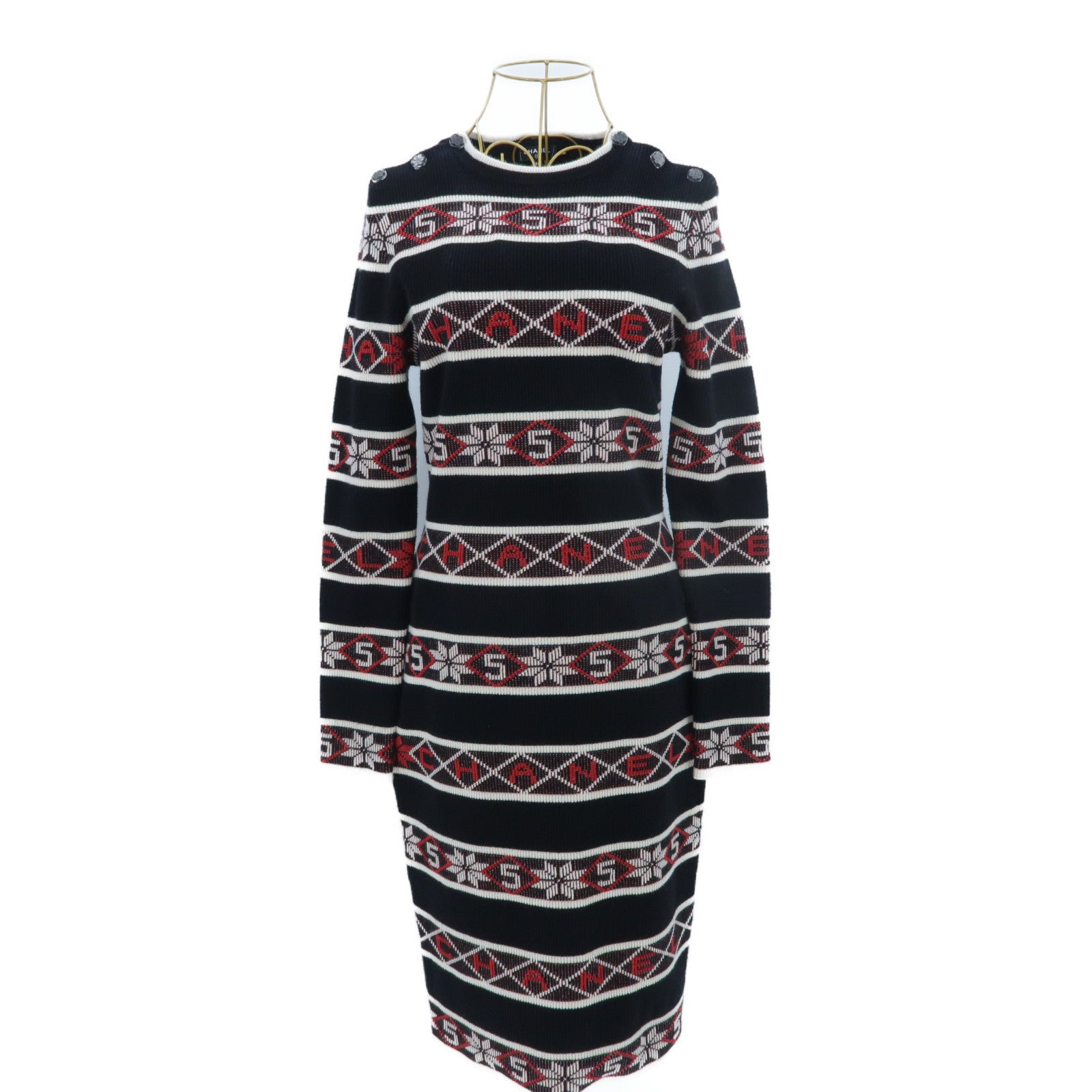 CHANEL Cashmere/Polyamide Knitted Long-Sleeve Dress連身裙