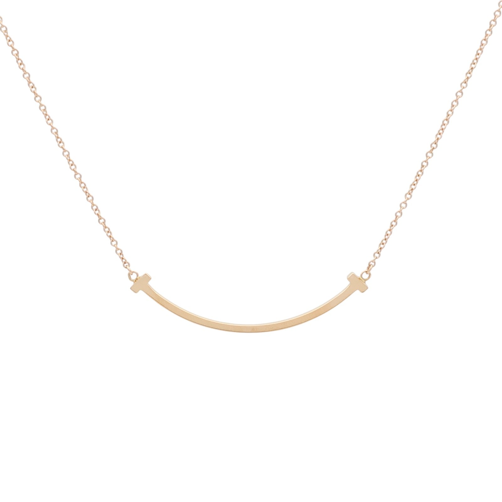 TIFFANY&CO 18K玫瑰金T-Smile Necklace項鍊