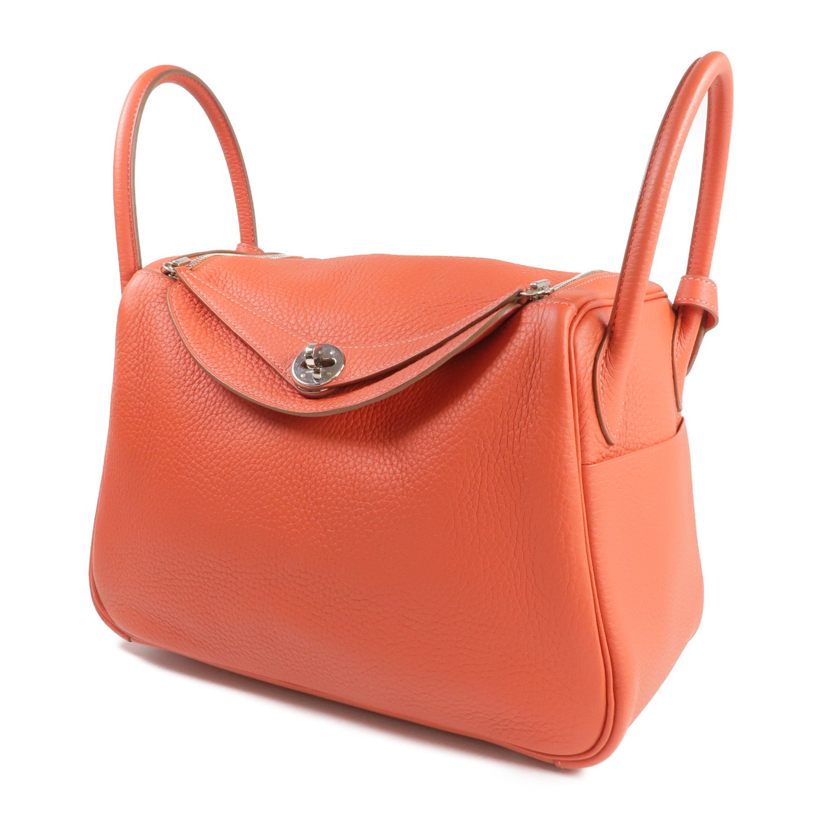 HERMES Clemence皮革Lindy 30手挽肩背兩用袋Sanguine/Rouge Pivoine