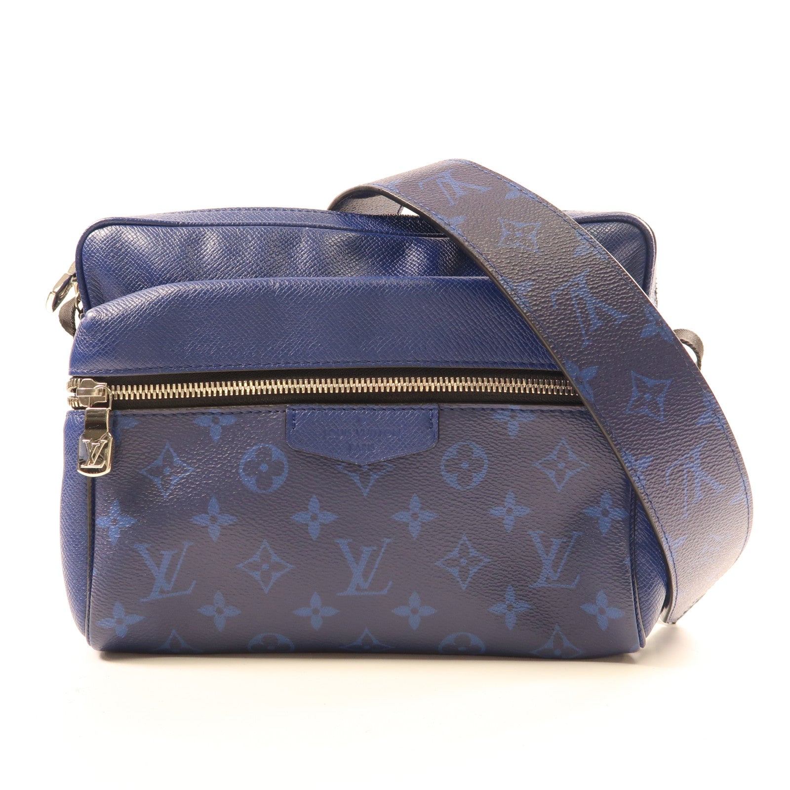 LOUIS VUITTON LV SHW Outdoor Messenger Shoulder Bag M30242 Taiga/Monogram Blue