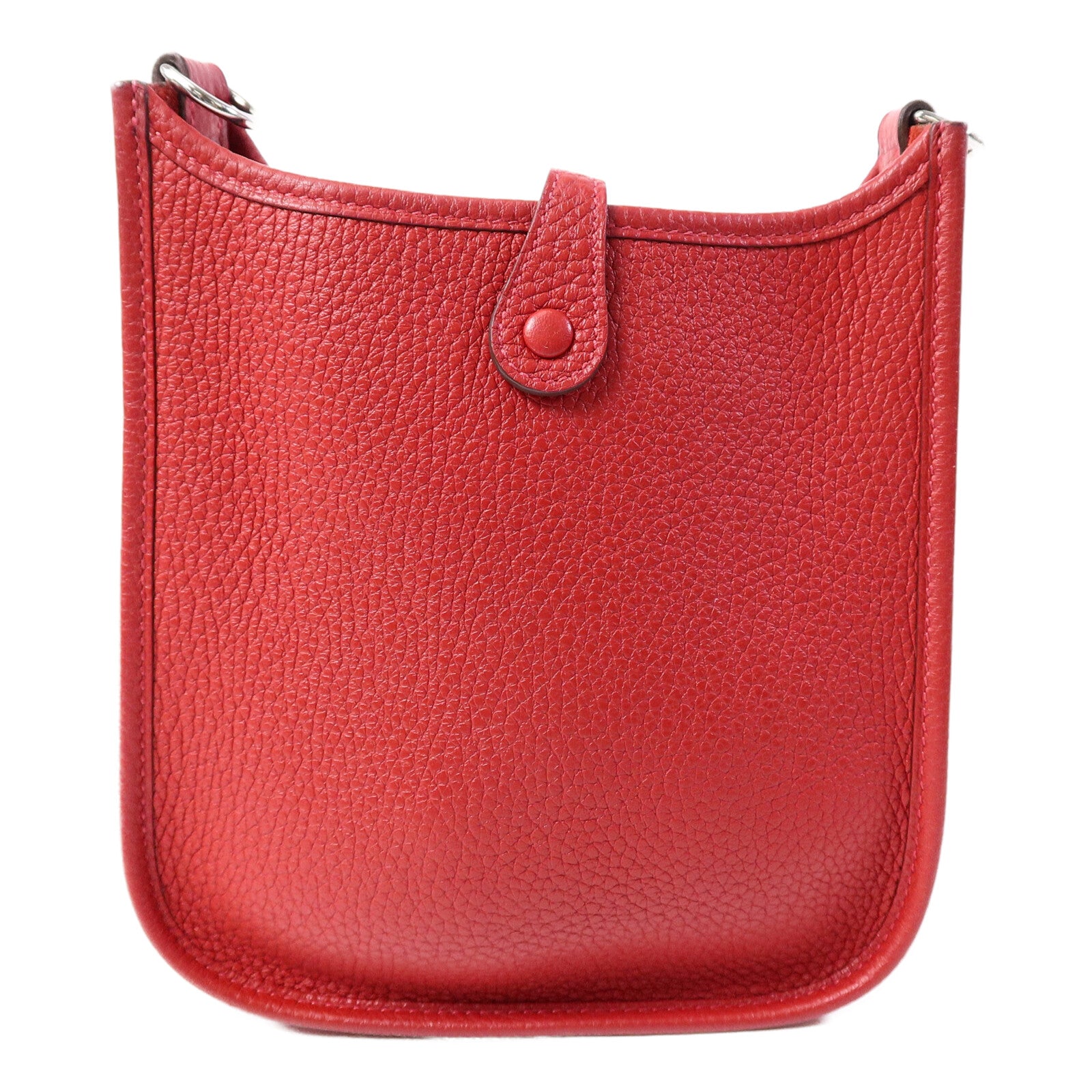 HERMES Clemence皮革Evelyne TPM肩背袋Rouge Vif
