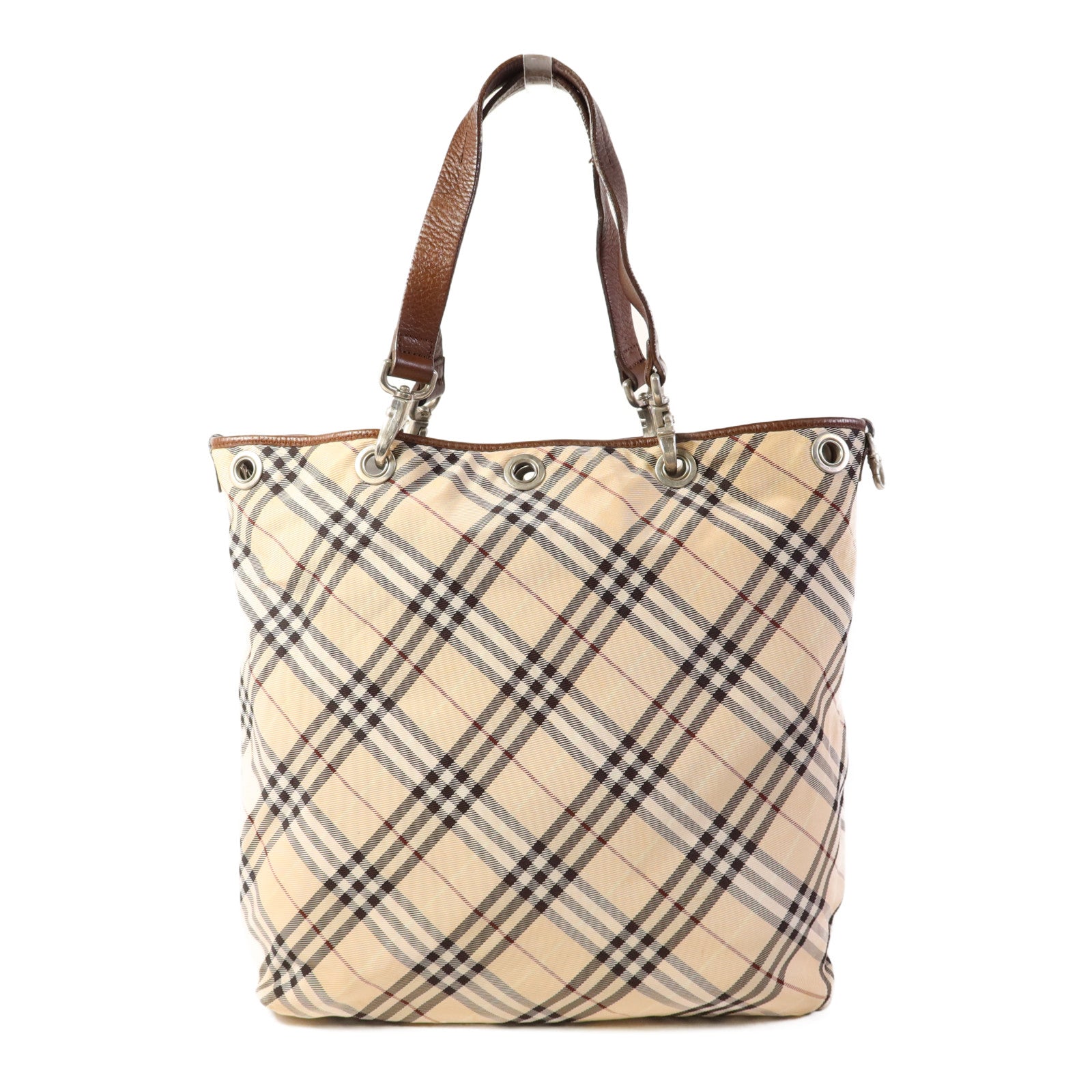 BURBERRY 帆布Shoulder Tote銀扣肩背袋/手挽袋