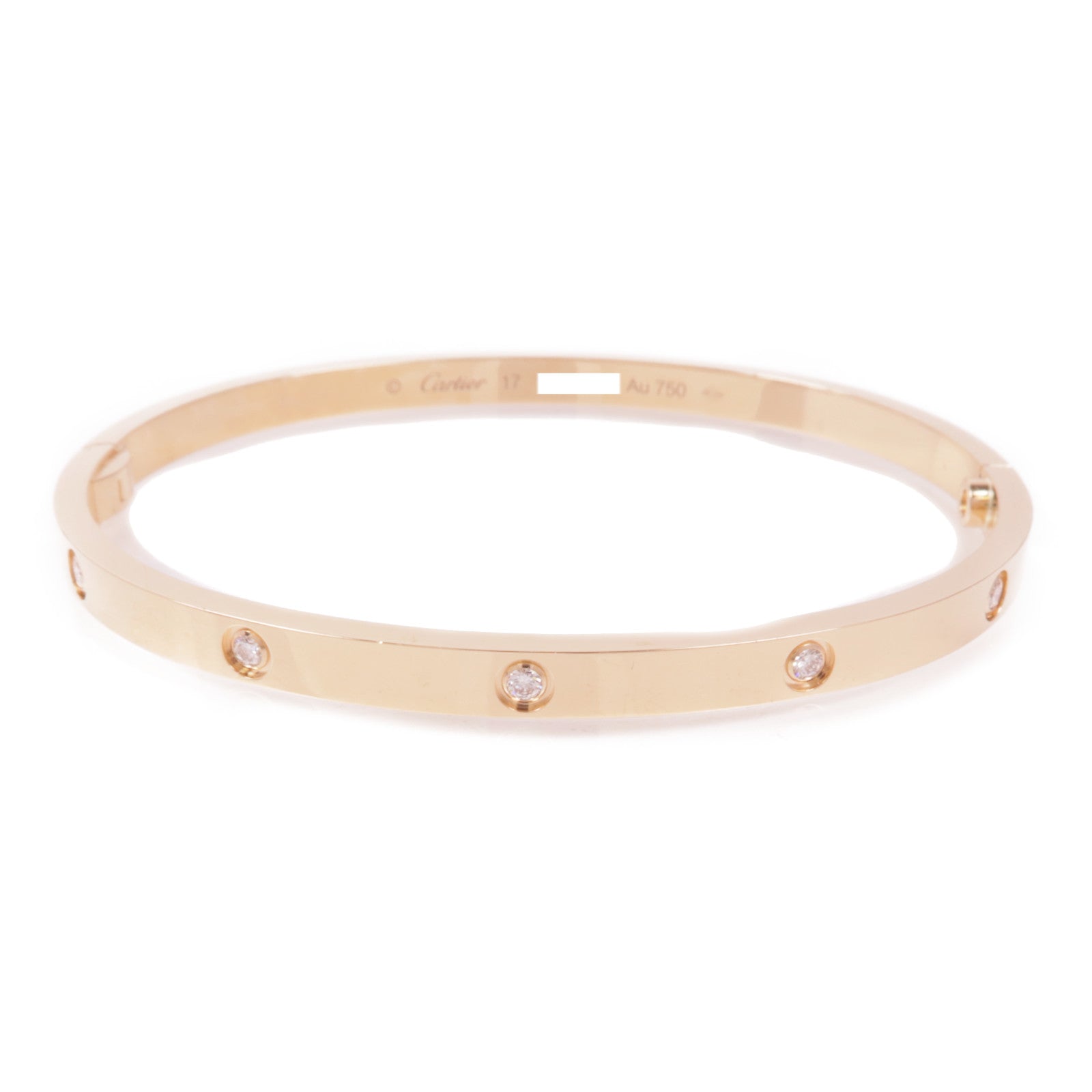 CARTIER 18K玫瑰金Love Bracelet Small Model 10 Diamonds鑽石手鐲Cartier#17