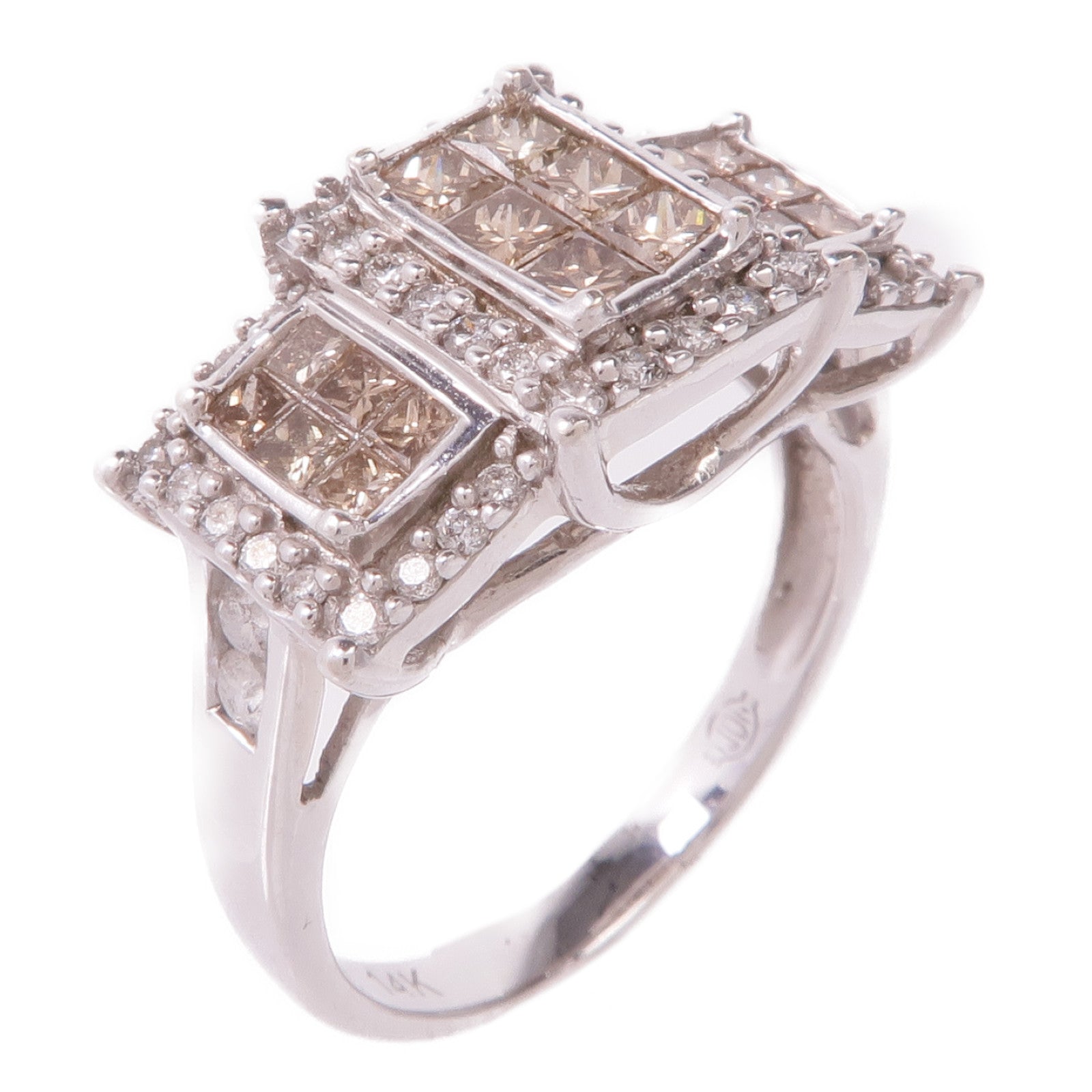 JEWELRY 【激減優惠】14K白金Brown Diamond Ring鑽石戒指US#8.25