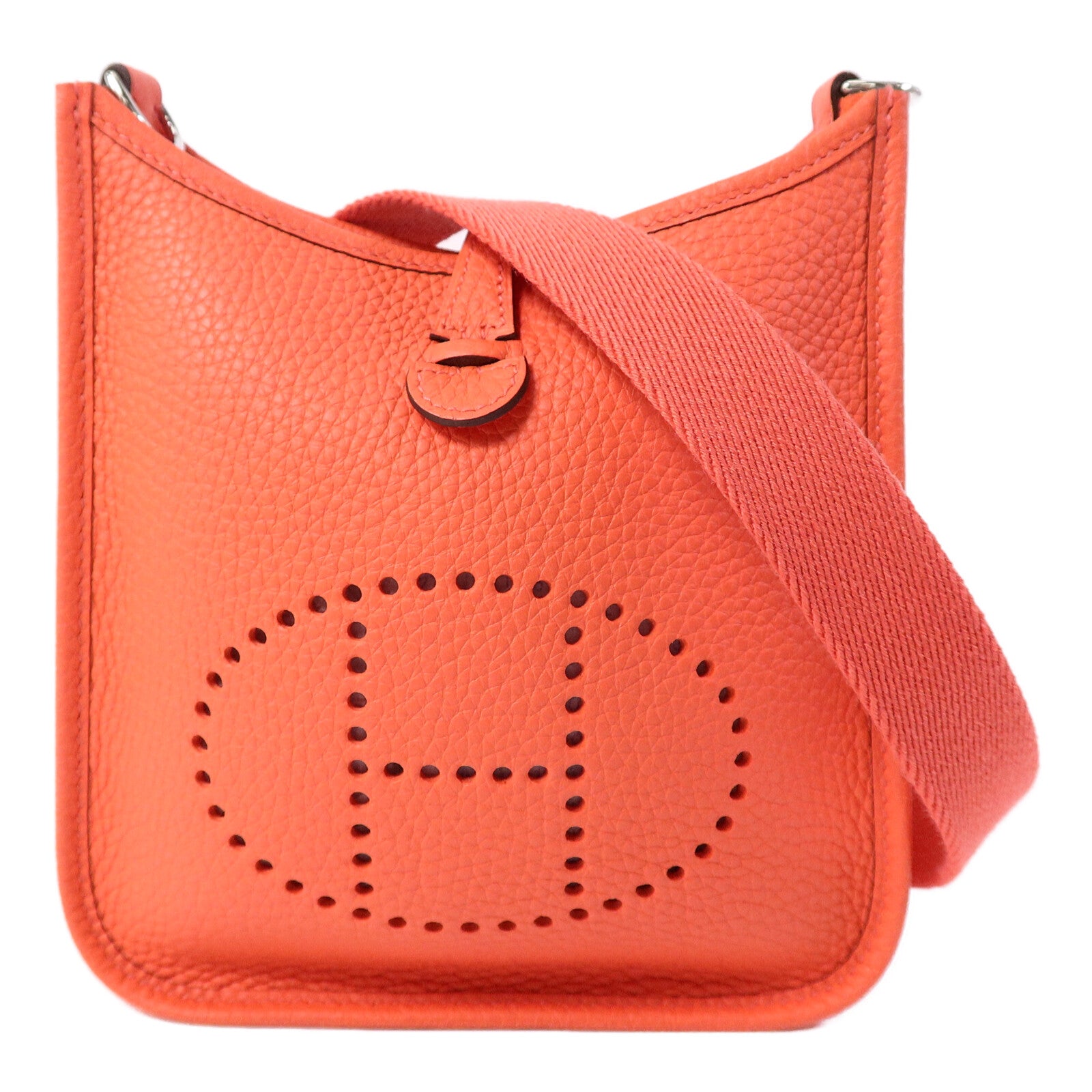 HERMES Clemence皮革Evelyne TPM肩背袋Rose Texas