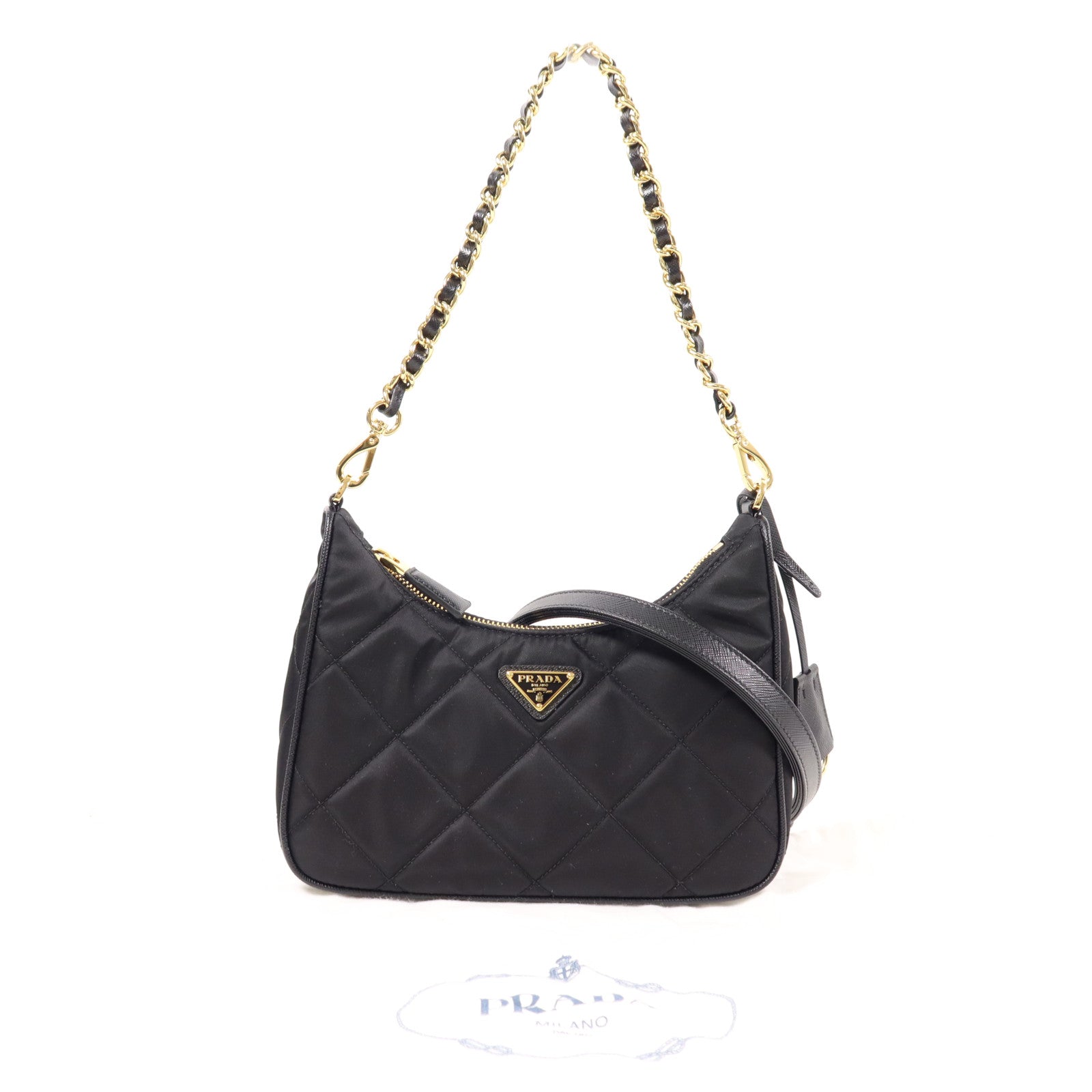 PRADA GHW Re-Edition 1995 2 Way Bag Nylon Black 7525