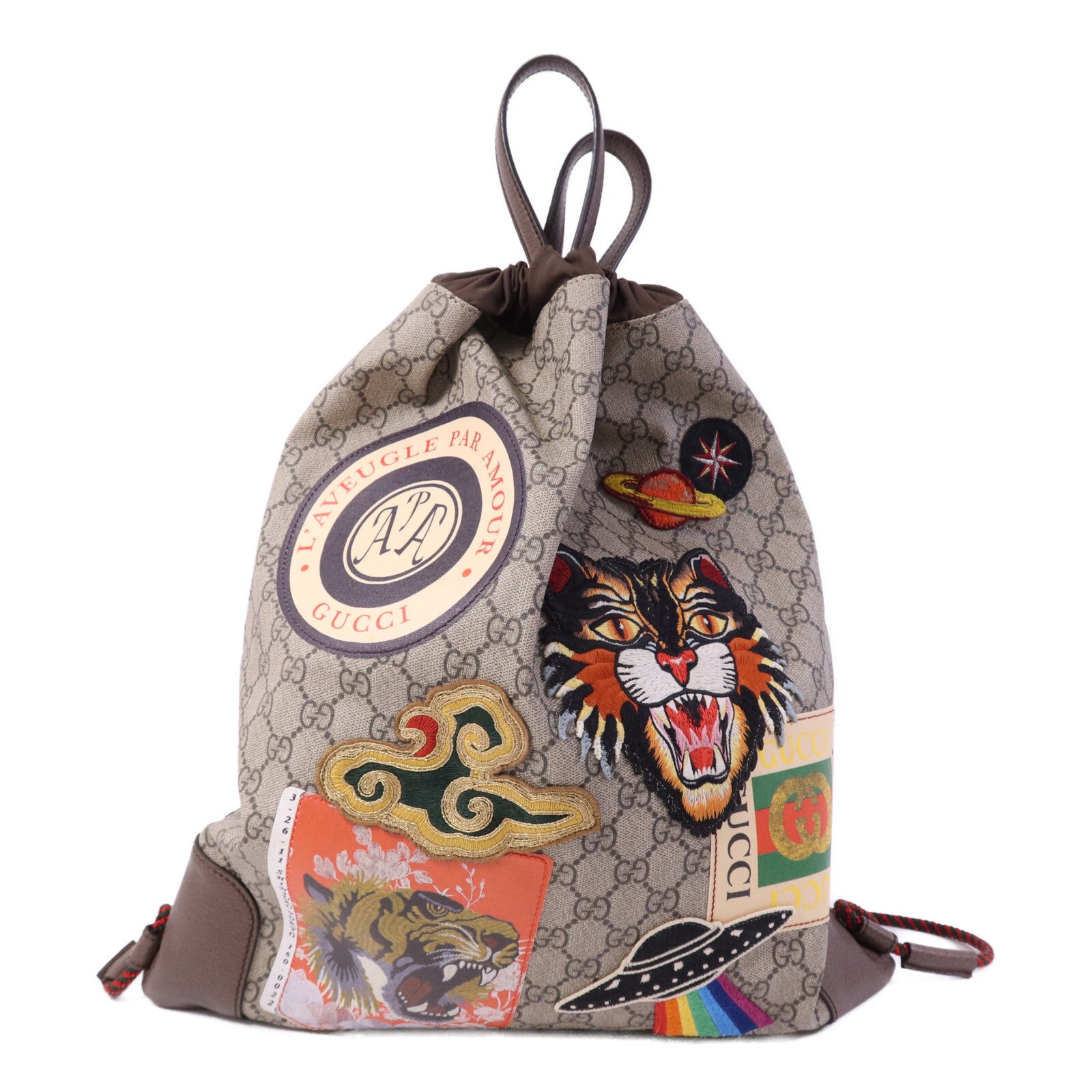 GUCCI 塗層帆布Supreme Courier Backpack金扣背包
