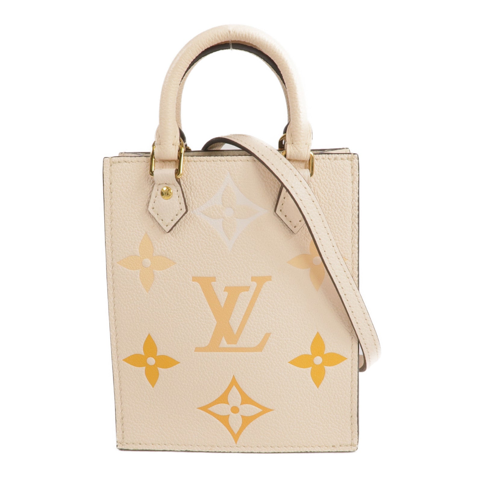 LOUIS VUITTON Monogram Empreinte Petit Sack Plat金扣手挽肩背兩用袋