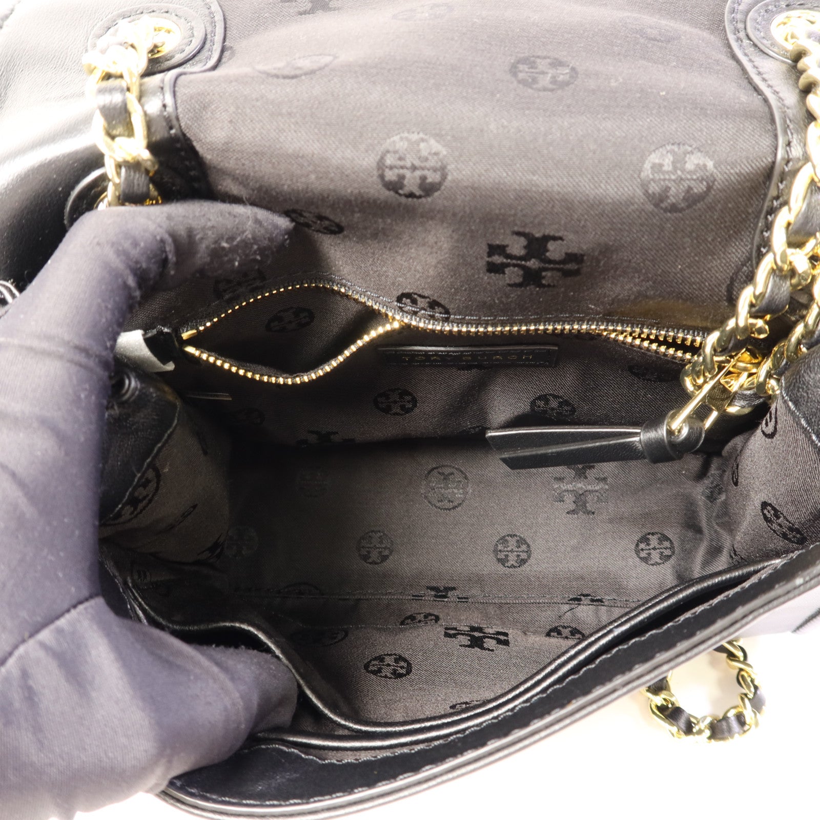 Tory Burch 羊皮皮革Chain Shoulder Bag金扣鏈帶肩背袋