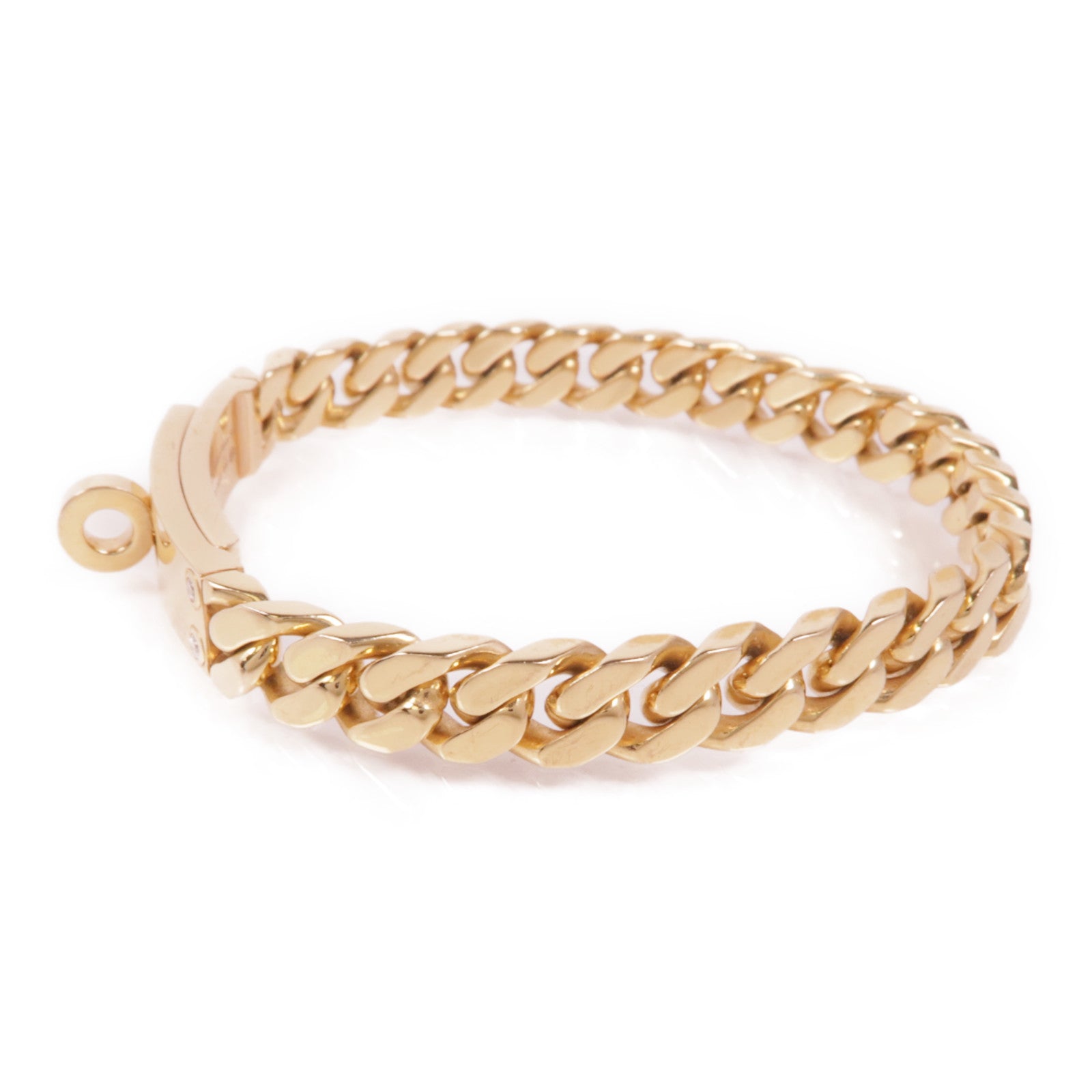 HERMES 18K玫瑰金Kelly Gourmette Bracelet鑽石手鏈