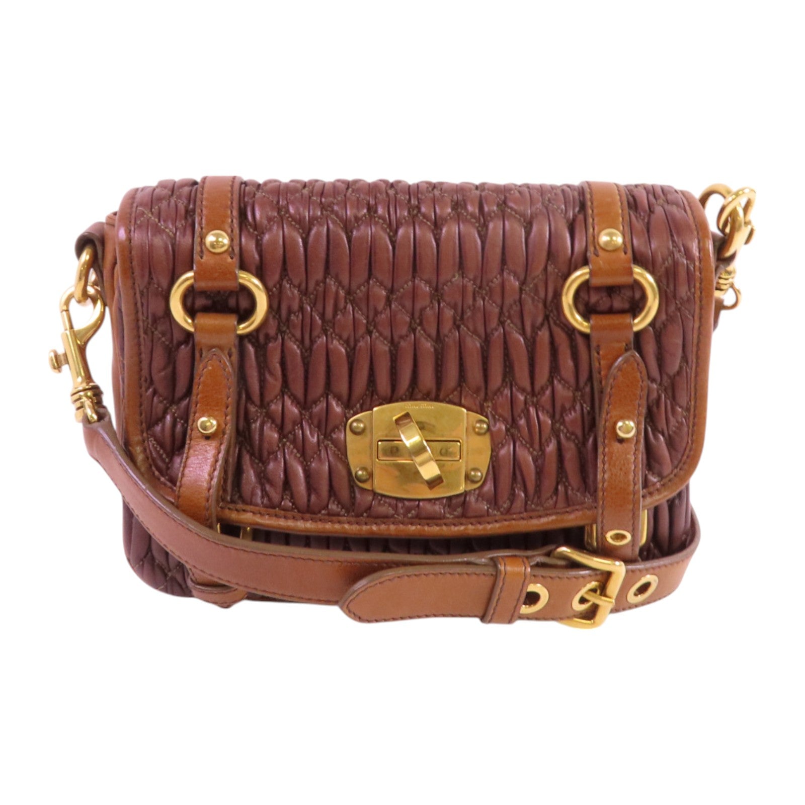 Miu Miu 羊皮皮革Shoulder Bag金扣肩背袋