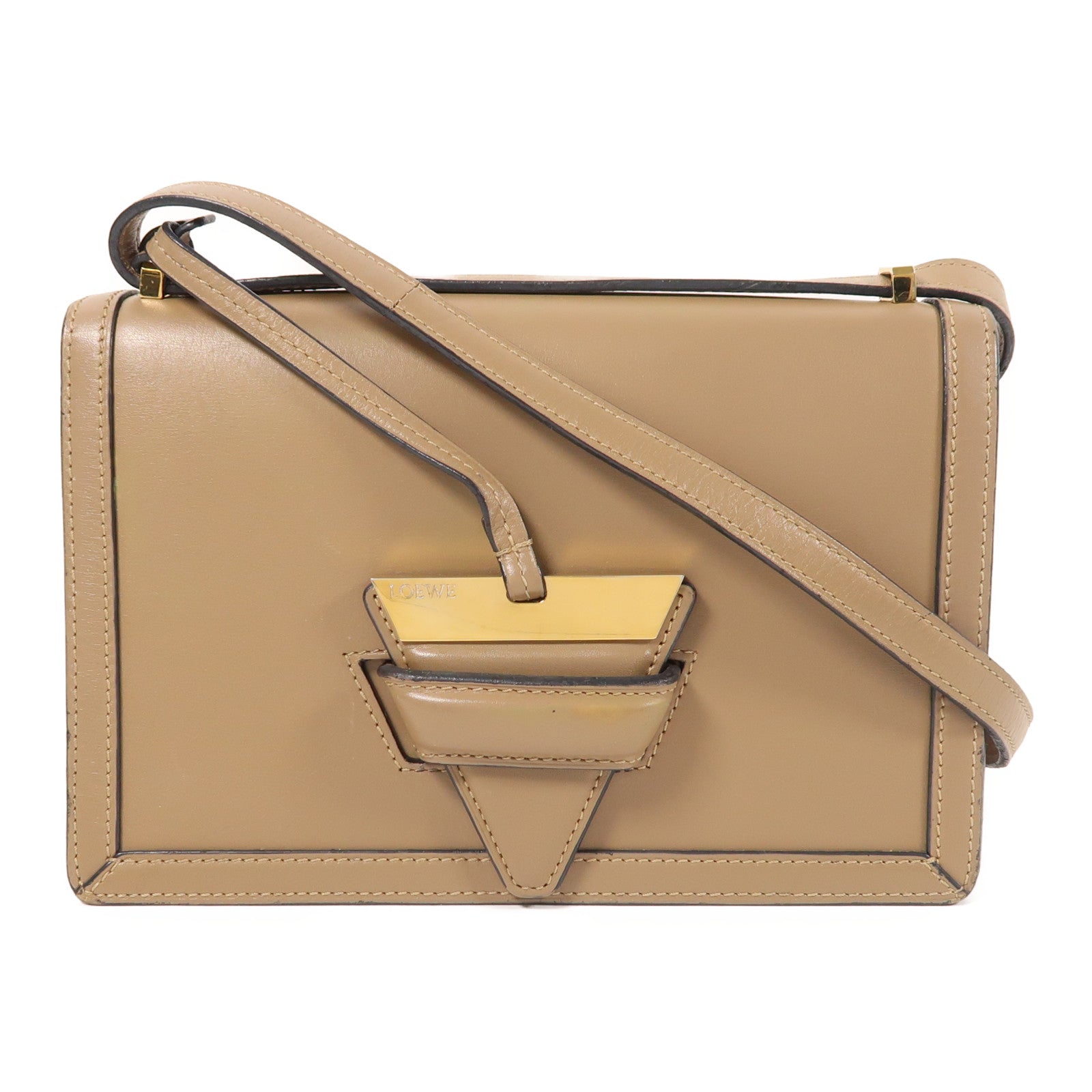 LOEWE 牛皮皮革Barcelona Bag金扣肩背袋