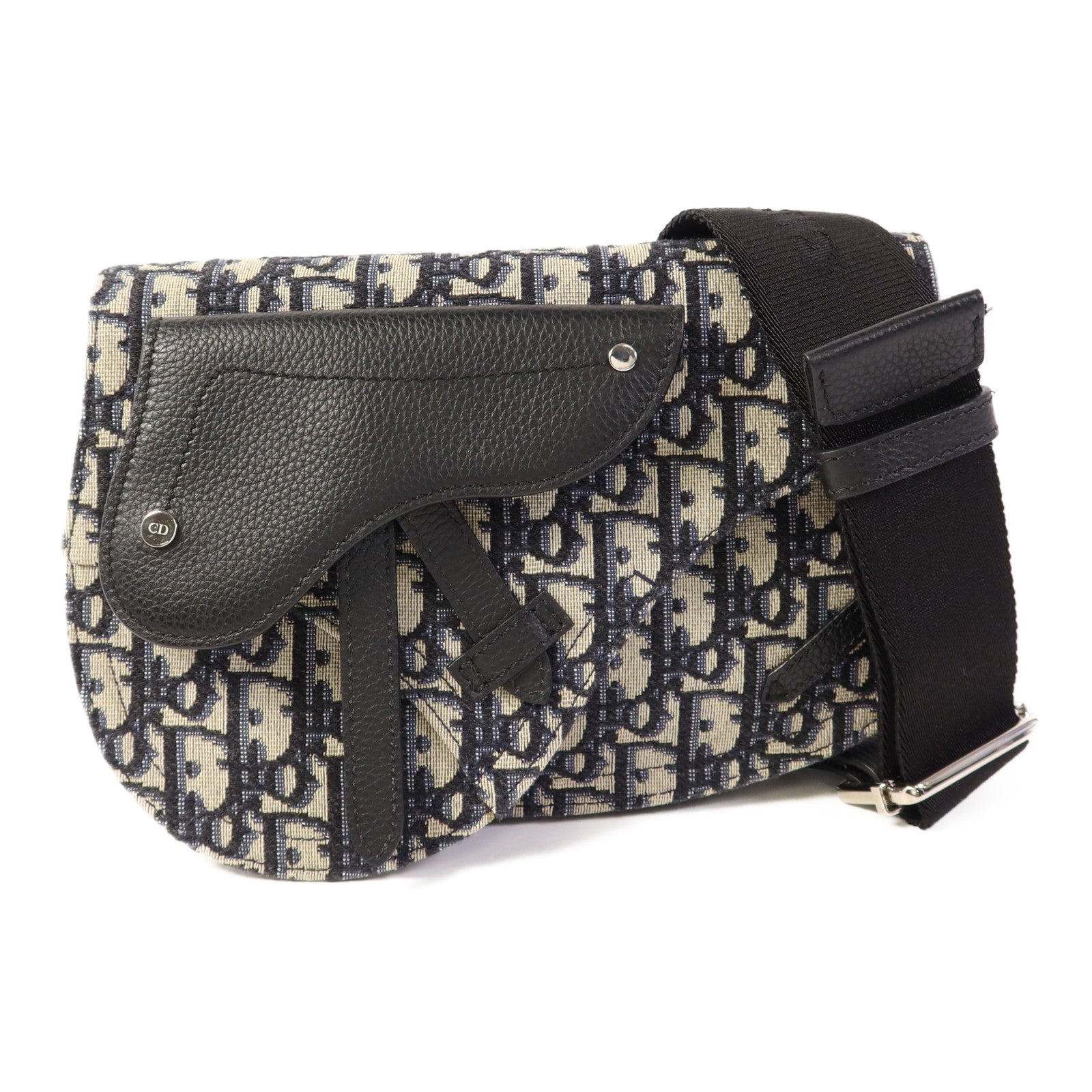 Dior 帆布Oblique Waist/Body Bag銀扣腰包