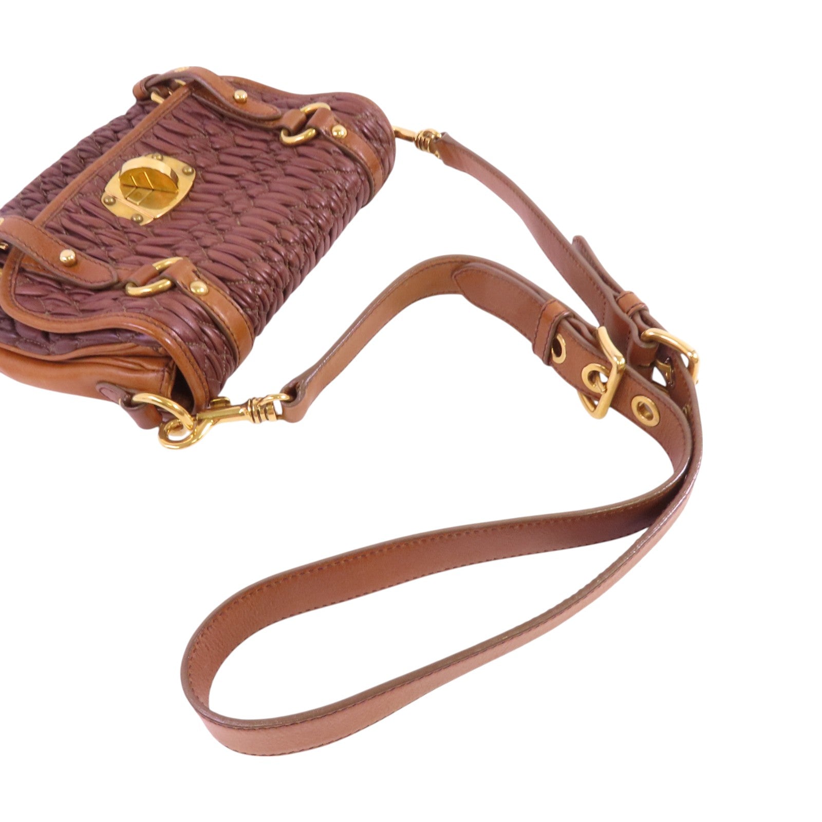 Miu Miu 羊皮皮革Shoulder Bag金扣肩背袋