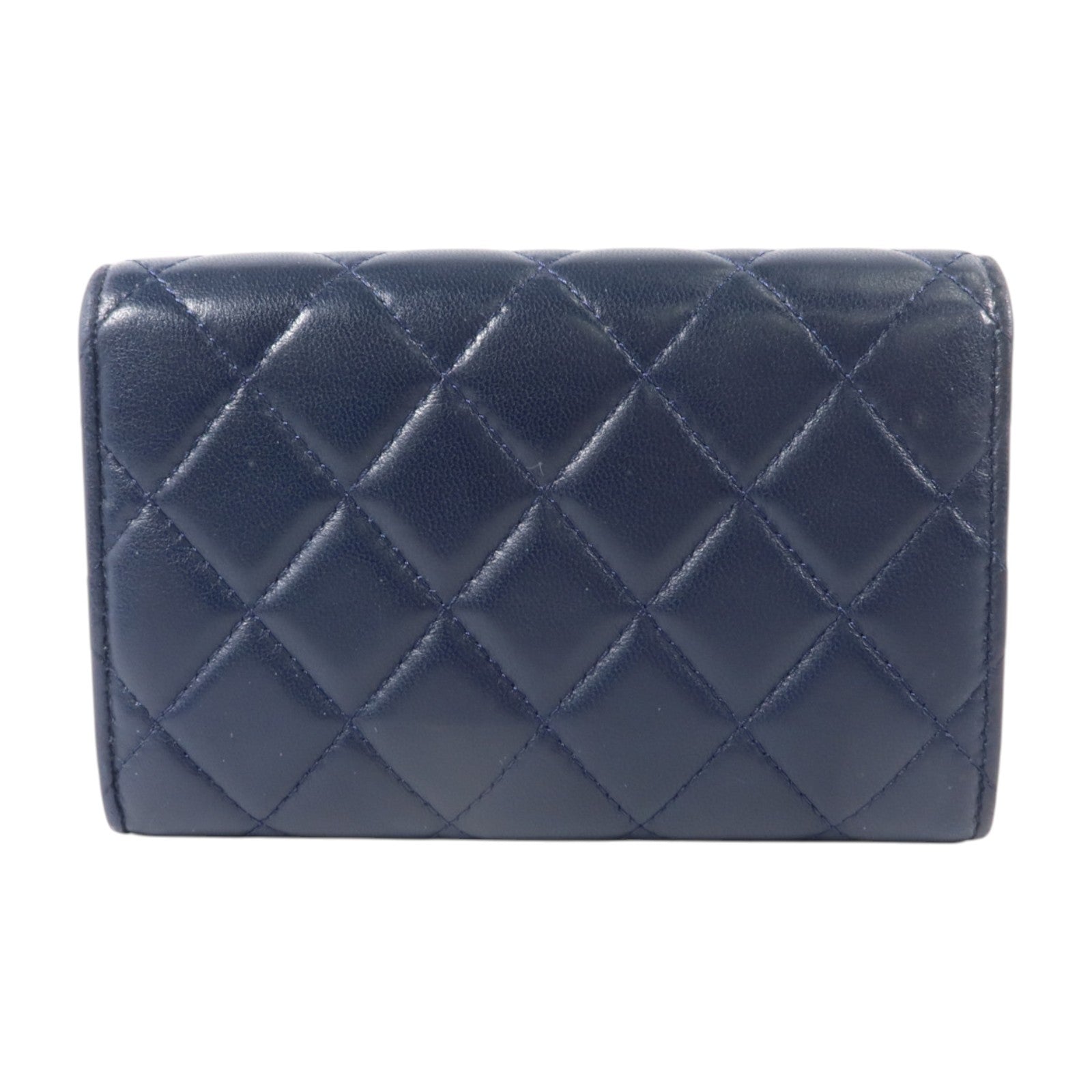 CHANEL 羊皮皮革Bifold Wallet銀扣錢包