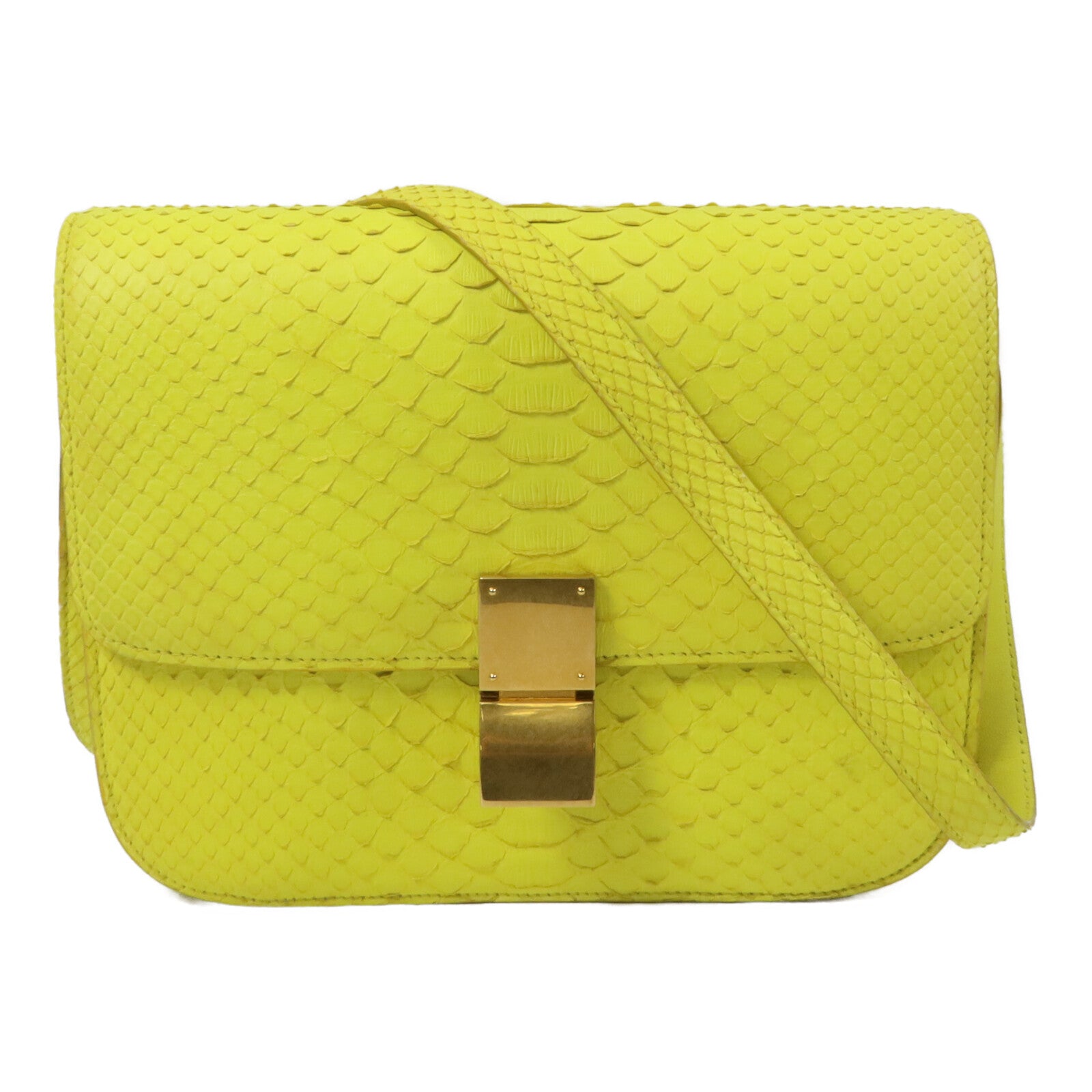 CELINE 蛇皮皮革Classic Box Medium肩背袋