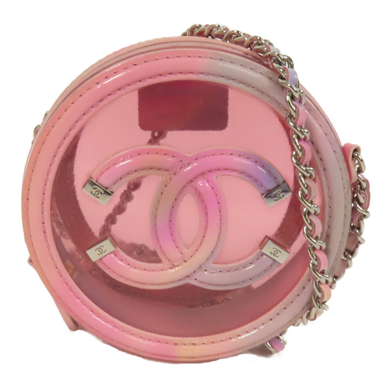 CHANEL PVC Chain Shoulder Bag銀扣肩背袋