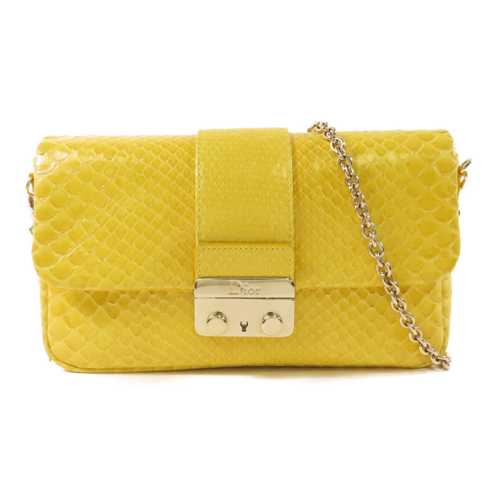 Dior 【激減優惠】蛇皮皮革New Lock金扣鏈帶肩背袋