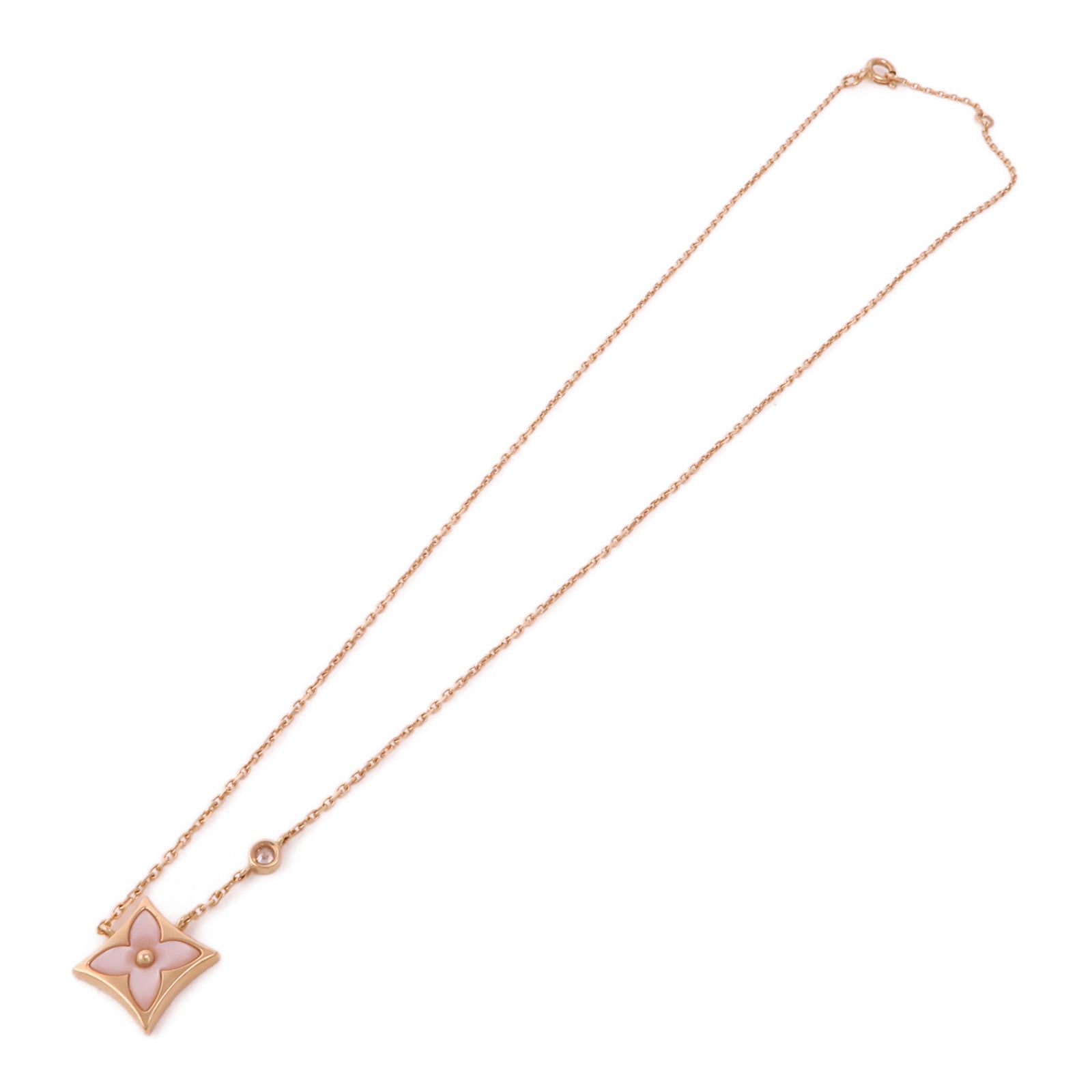 LOUIS VUITTON 18K玫瑰金Color Blossom BB Star Pendant珍珠母貝/鑽石項鍊
