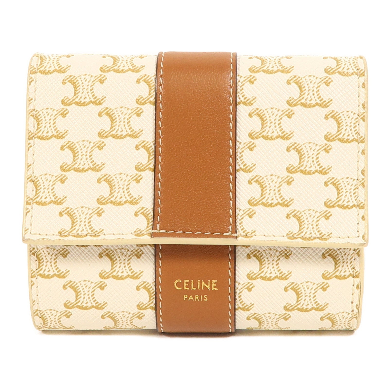 CELINE 塗層帆布Wallet金扣錢包