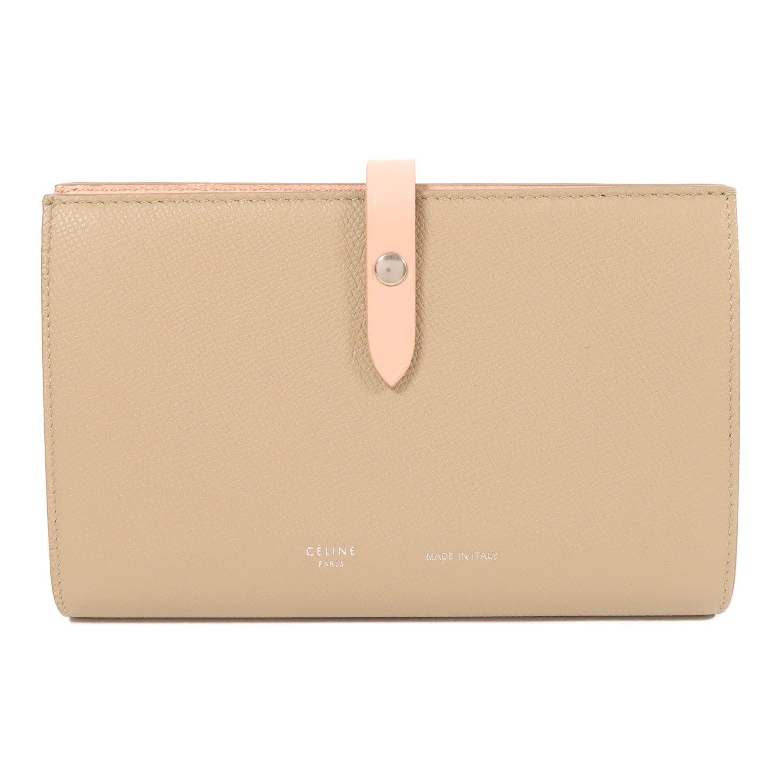 CELINE 牛皮皮革Long Wallet銀扣長錢包