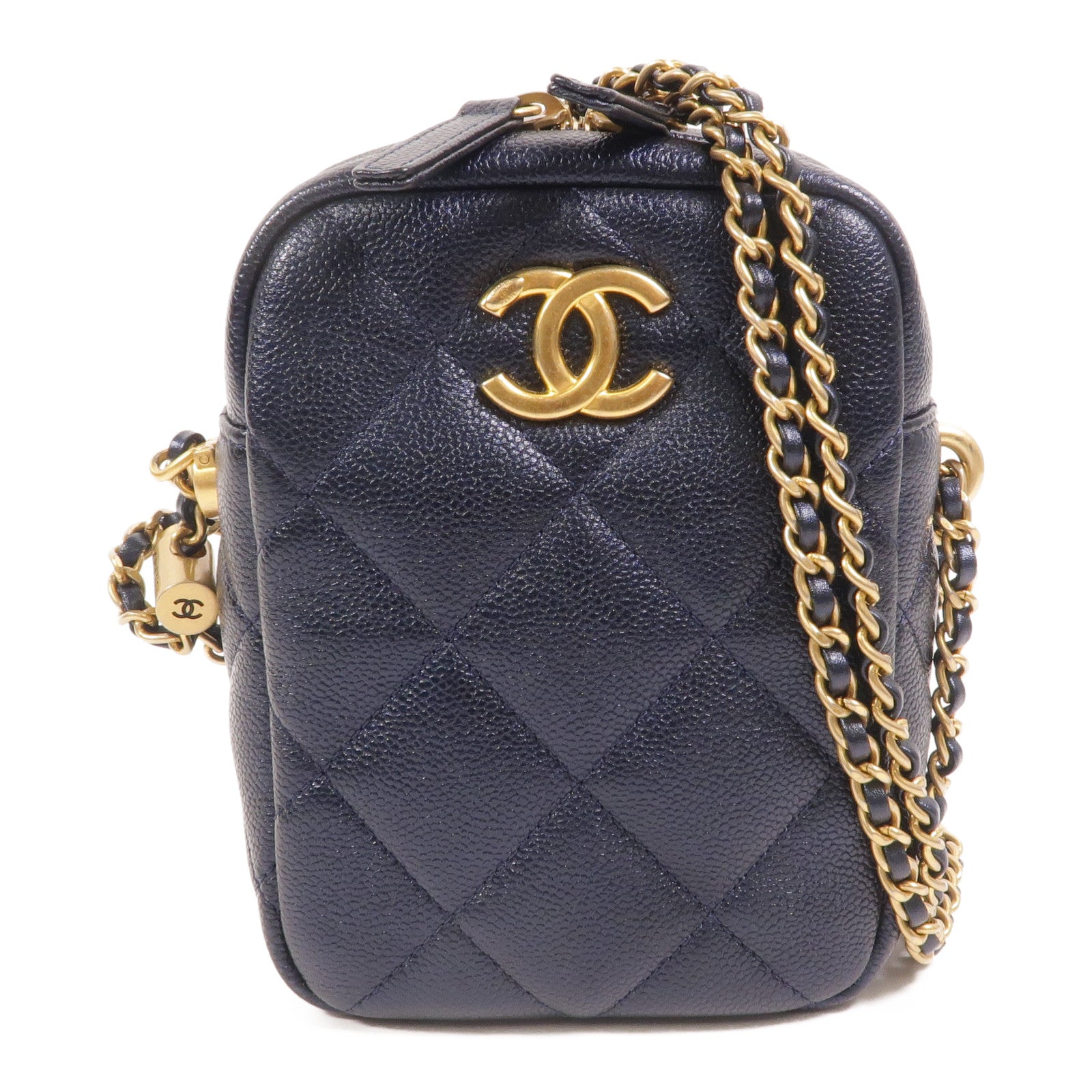 CHANEL 【激減優惠】牛皮皮革Chain Shoulder鏈帶肩背袋