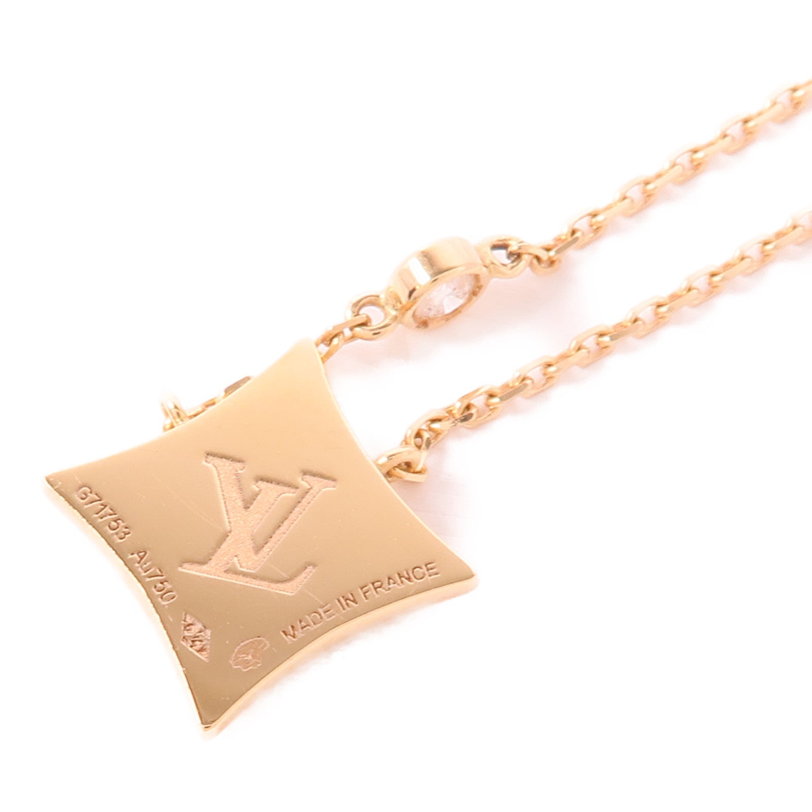 LOUIS VUITTON 18K玫瑰金Color Blossom BB Star Pendant珍珠母貝/鑽石項鍊